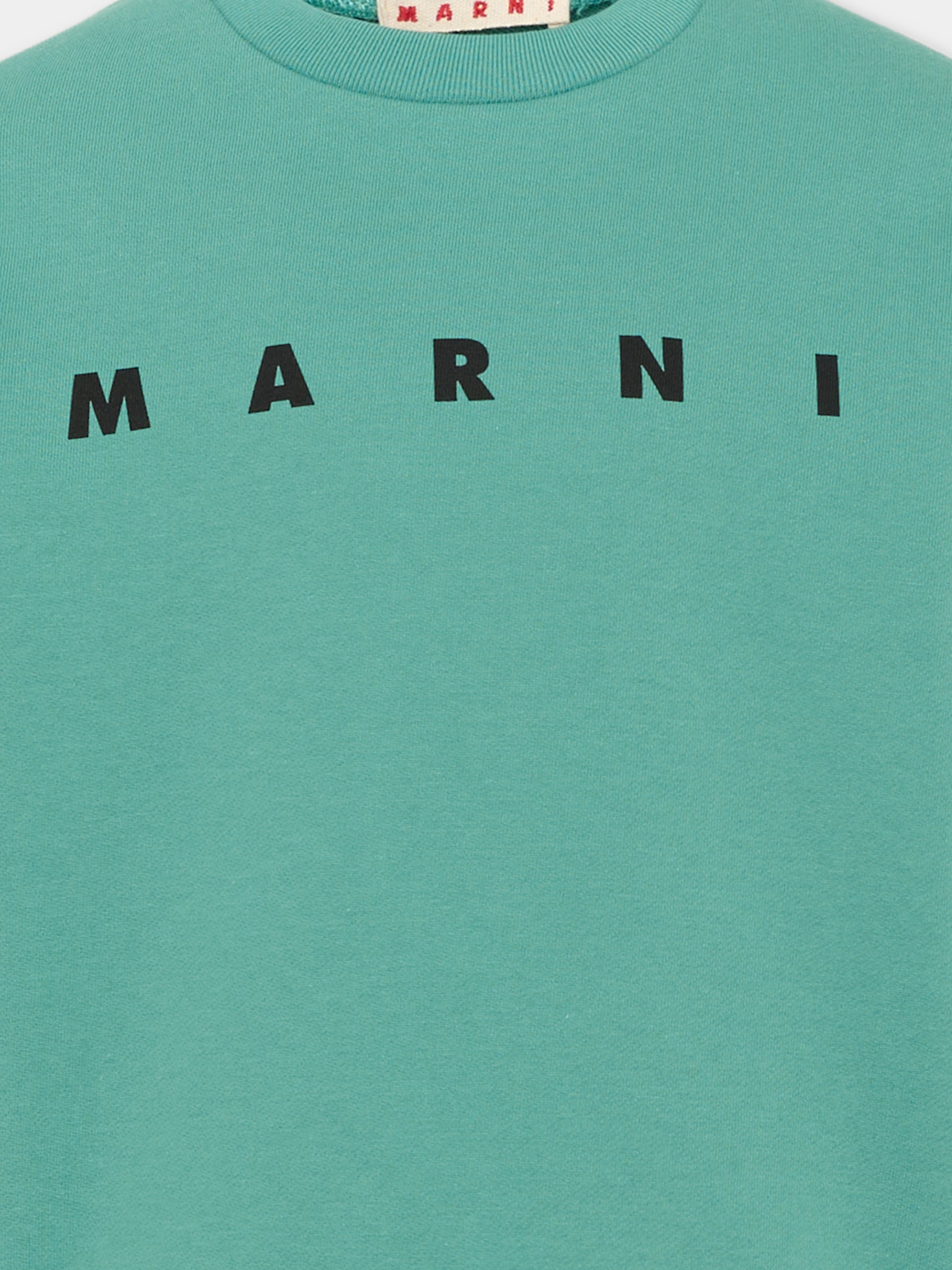 Felpa verde per bambini con logo,Marni Kids,M01612 M00V0 0M545