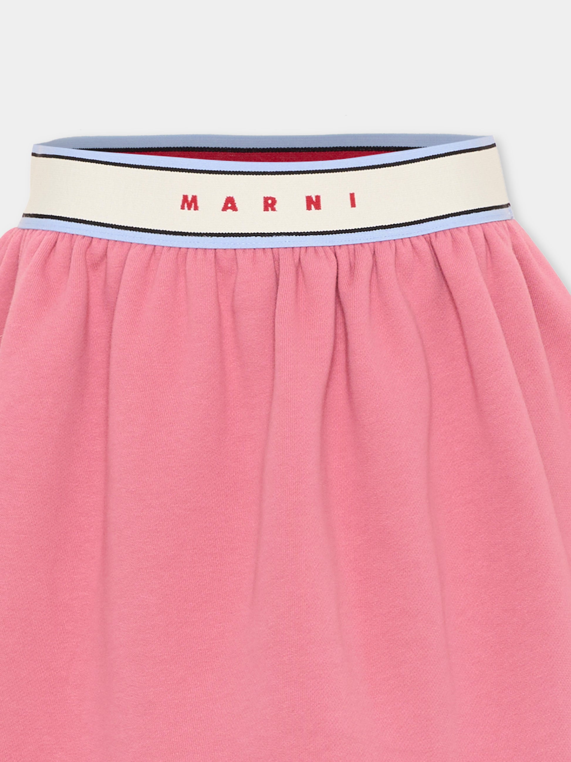 Gonna rosa per bambina con logo,Marni Kids,M01855 M00XC 0M352
