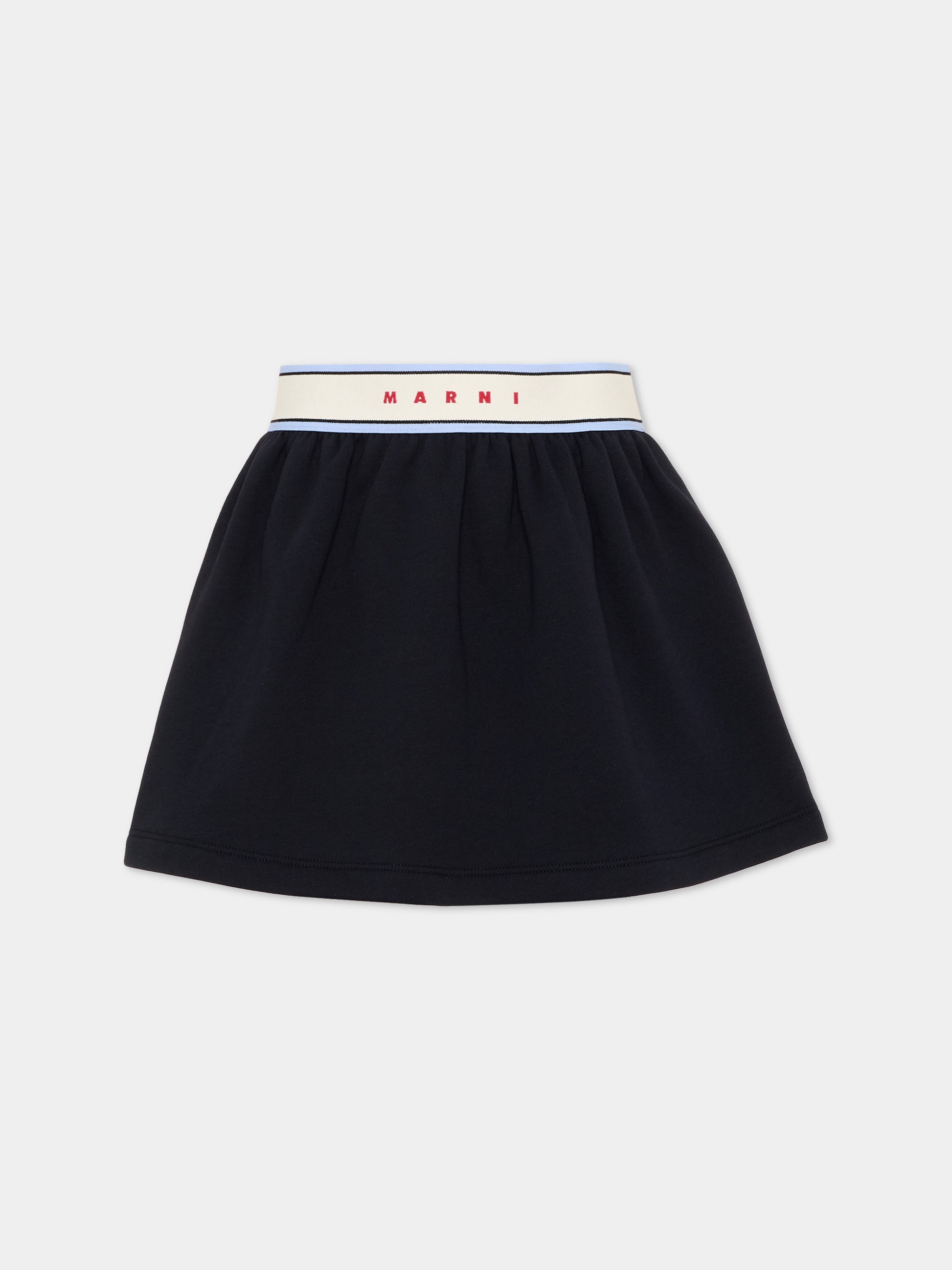 Gonna blu per bambina con logo,Marni Kids,M01855 M00XC 0M862
