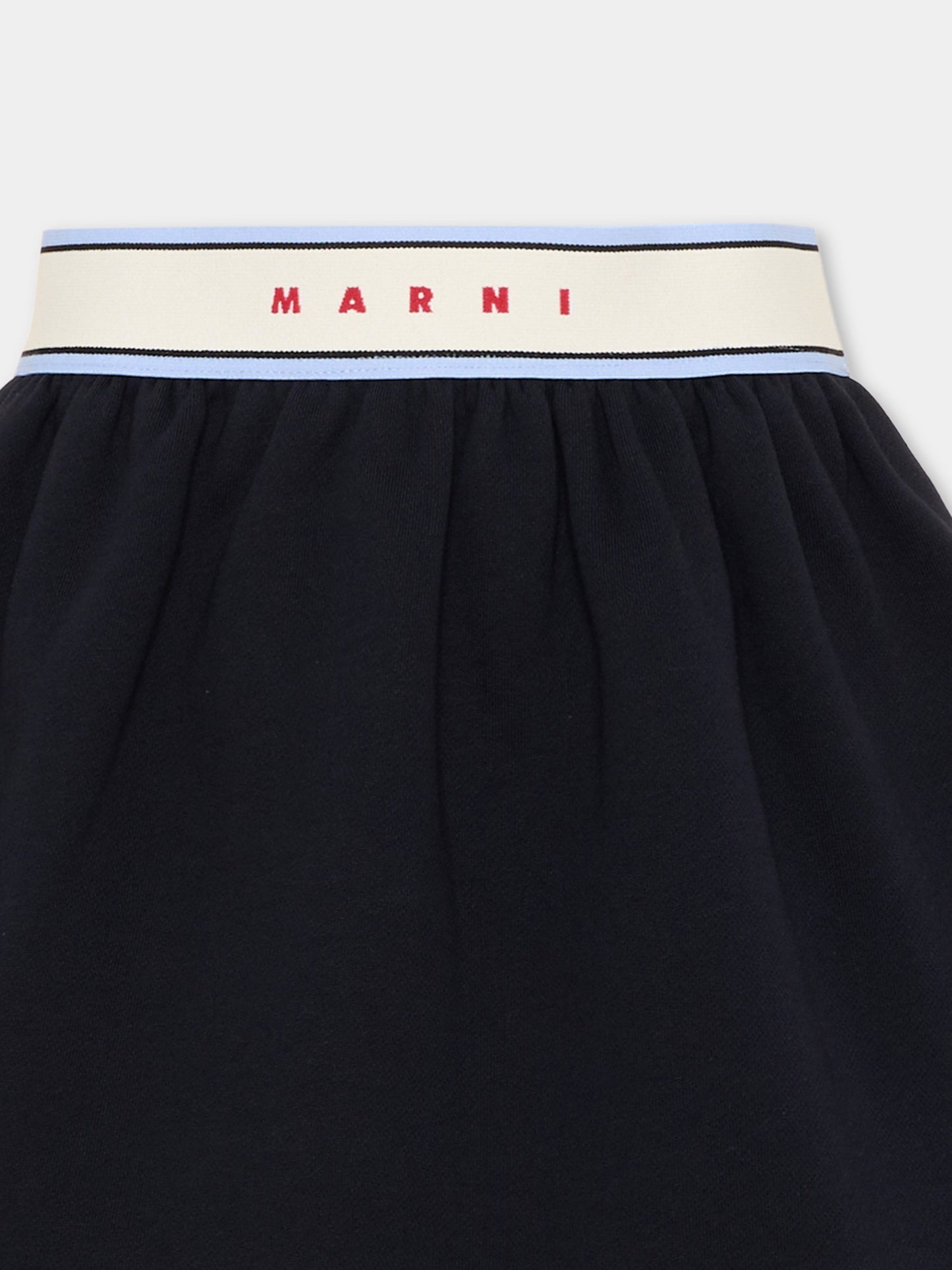 Gonna blu per bambina con logo,Marni Kids,M01855 M00XC 0M862
