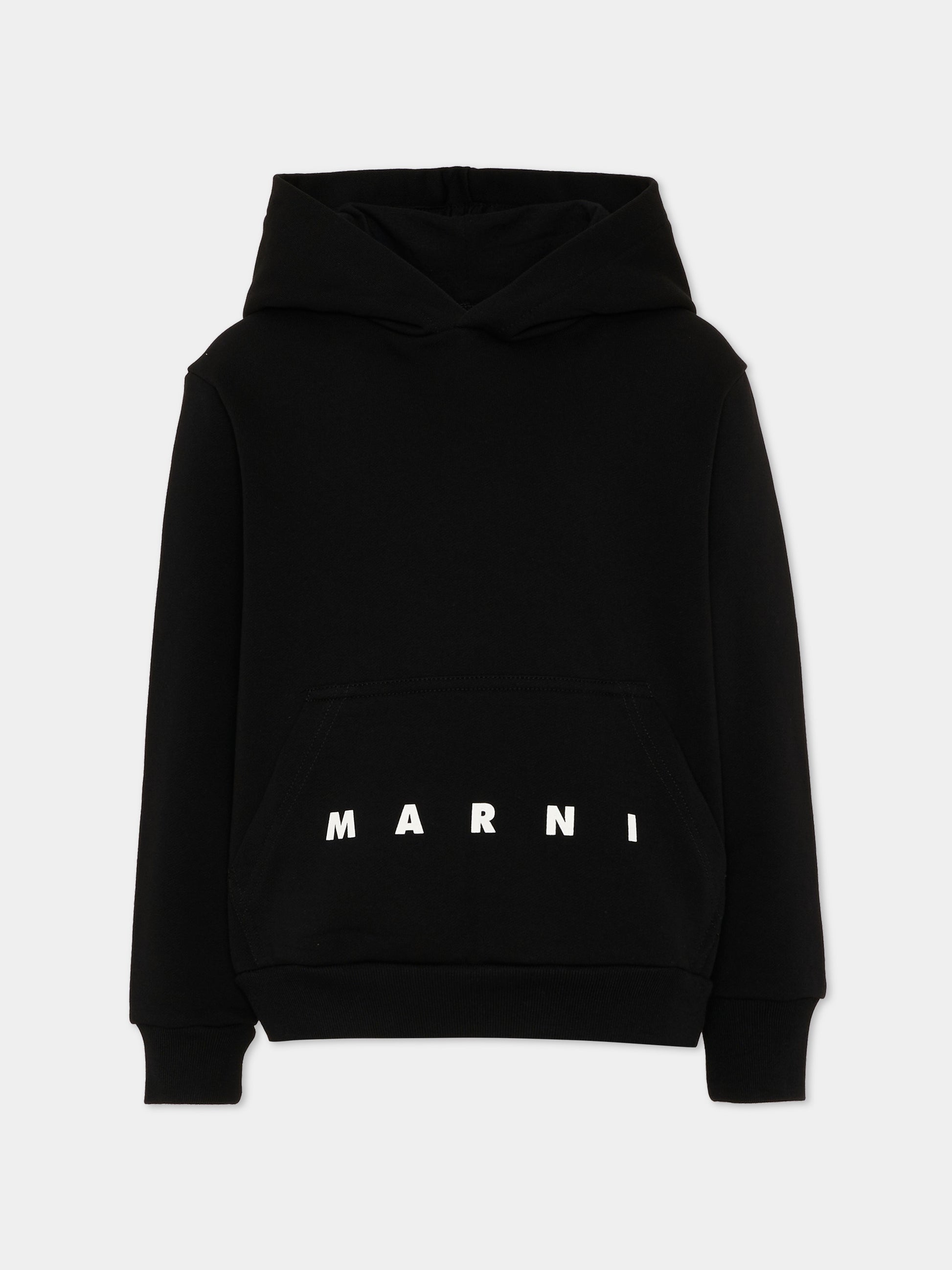 Felpa nera per bambini con logo,Marni Kids,M01883 M00V0 0M900
