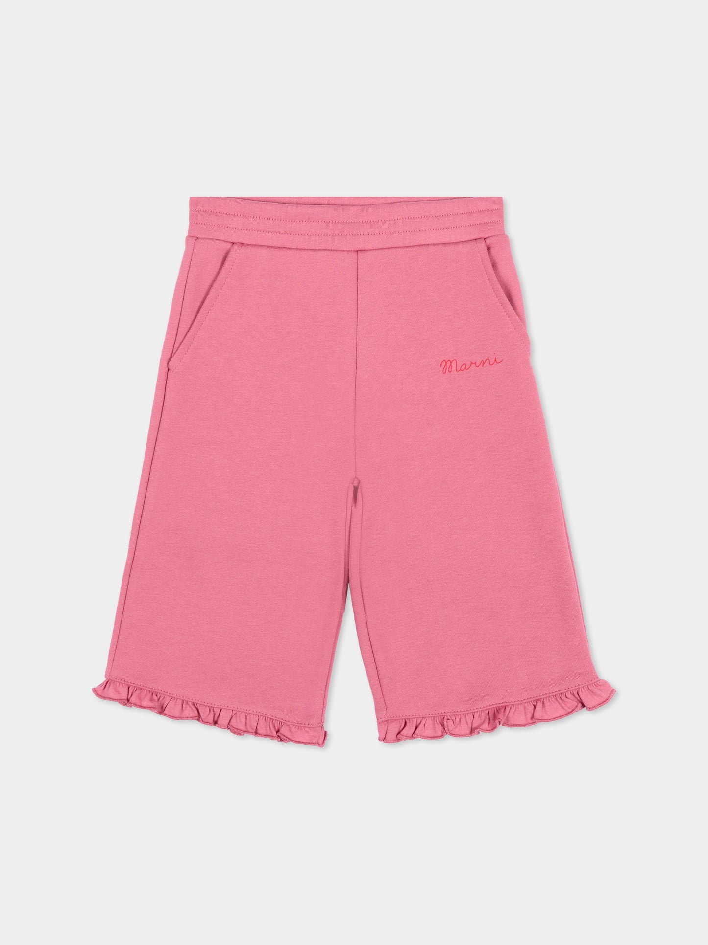 Pantaloni rosa per neonata con logo,Marni Kids,M01922 M00YN 0M352