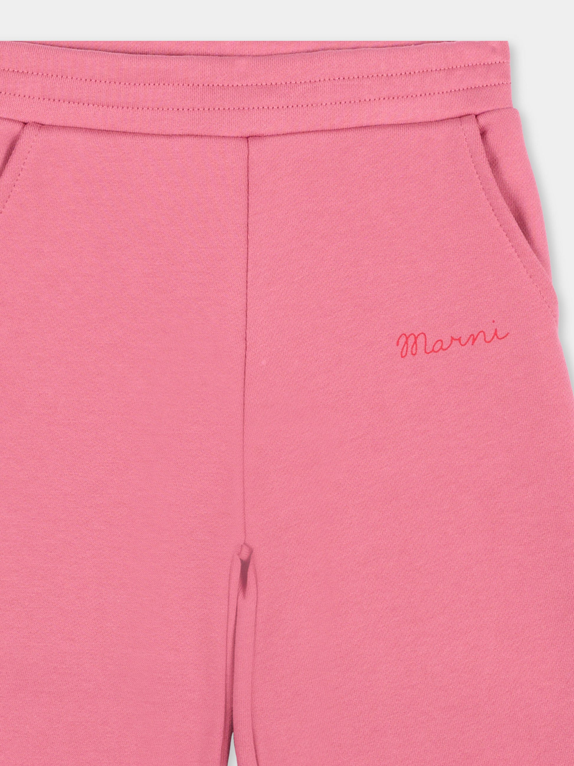 Pantaloni rosa per neonata con logo,Marni Kids,M01922 M00YN 0M352
