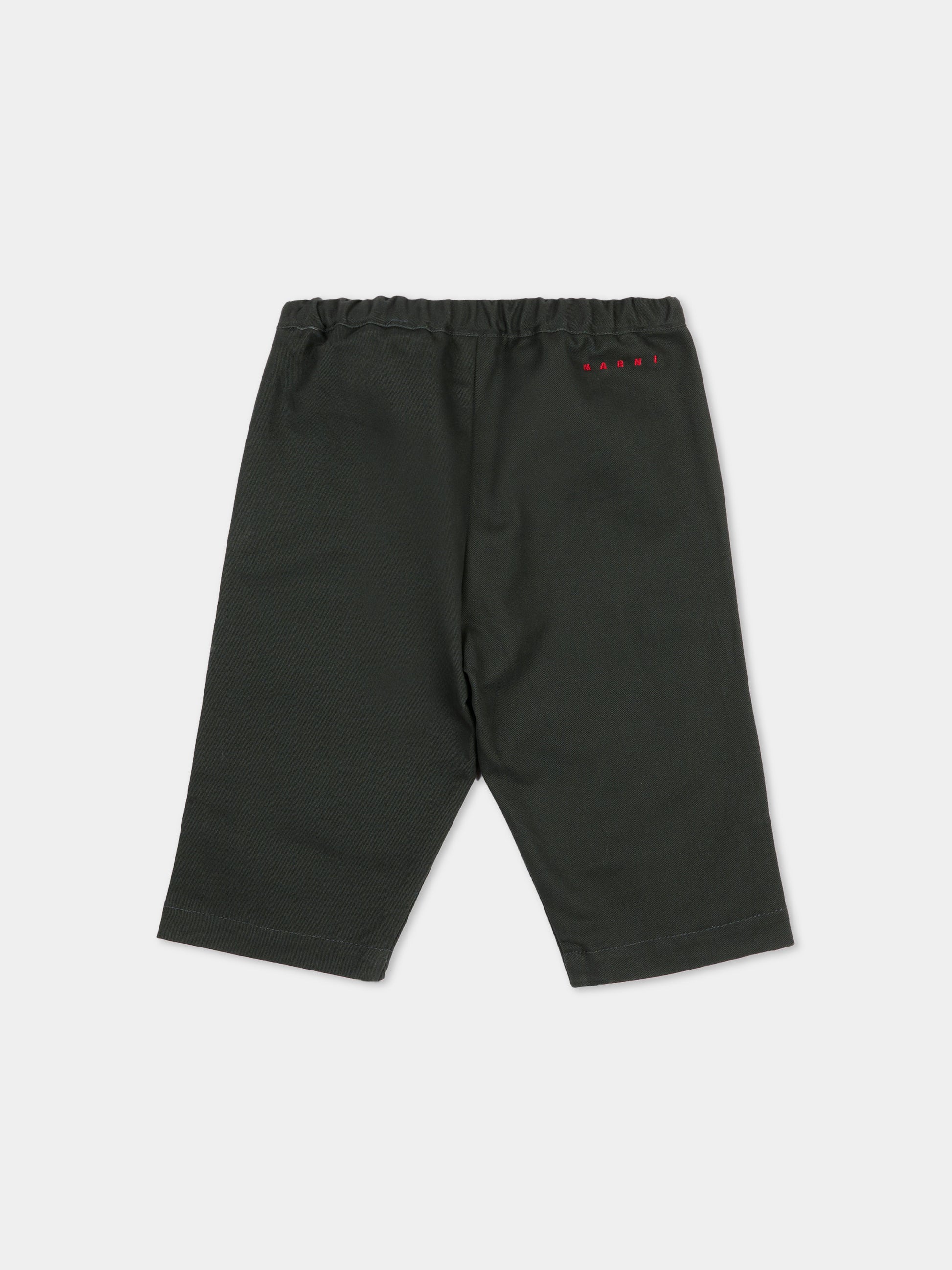 Pantaloni casual grigi per neonati con logo,Marni Kids,M01927 M00XI 0M924