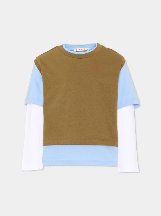 T-Shirt multicolor per bambini con logo,Marni Kids,M01953 M00RF 0M721