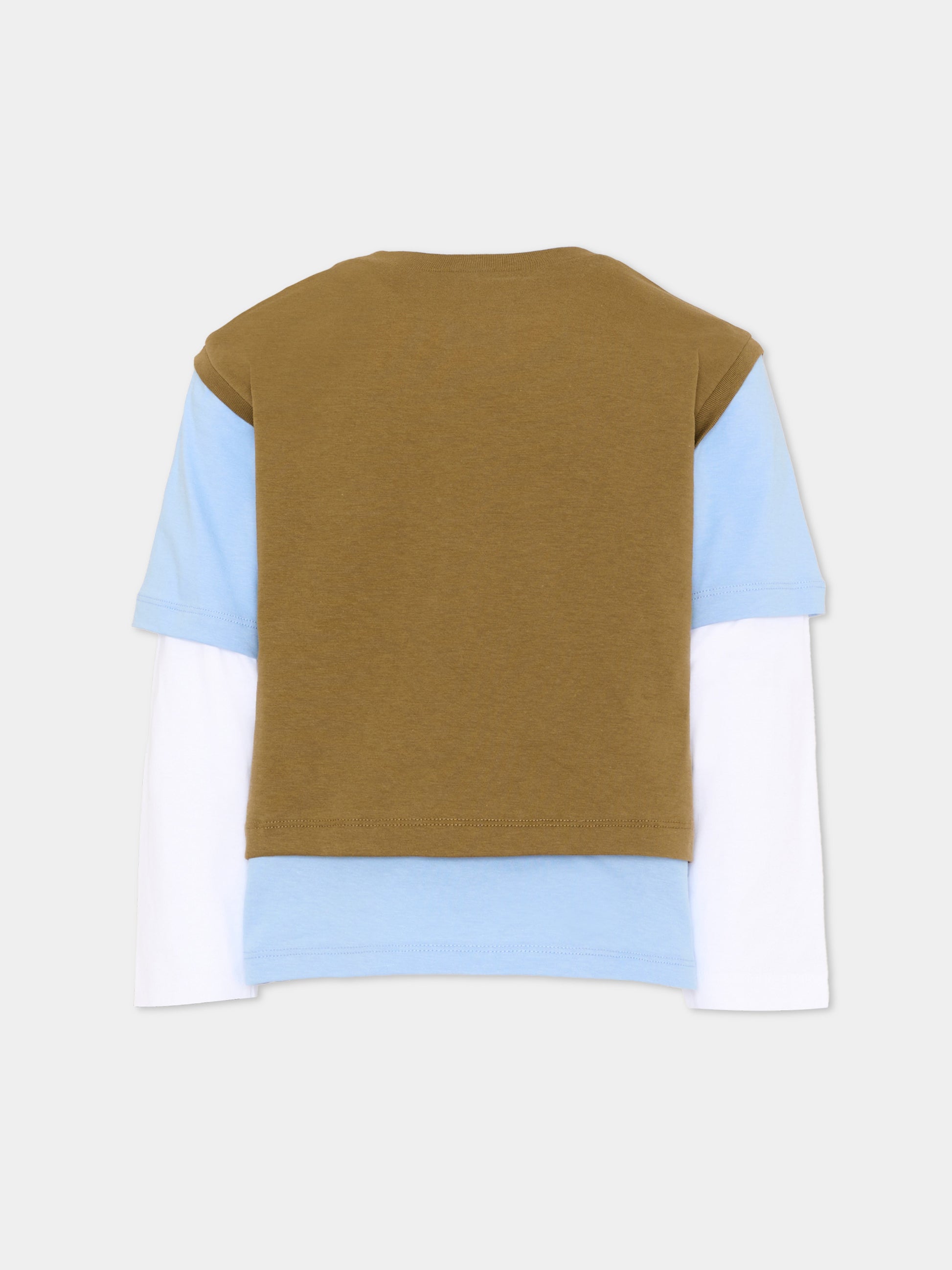 T-Shirt multicolor per bambini con logo,Marni Kids,M01953 M00RF 0M721