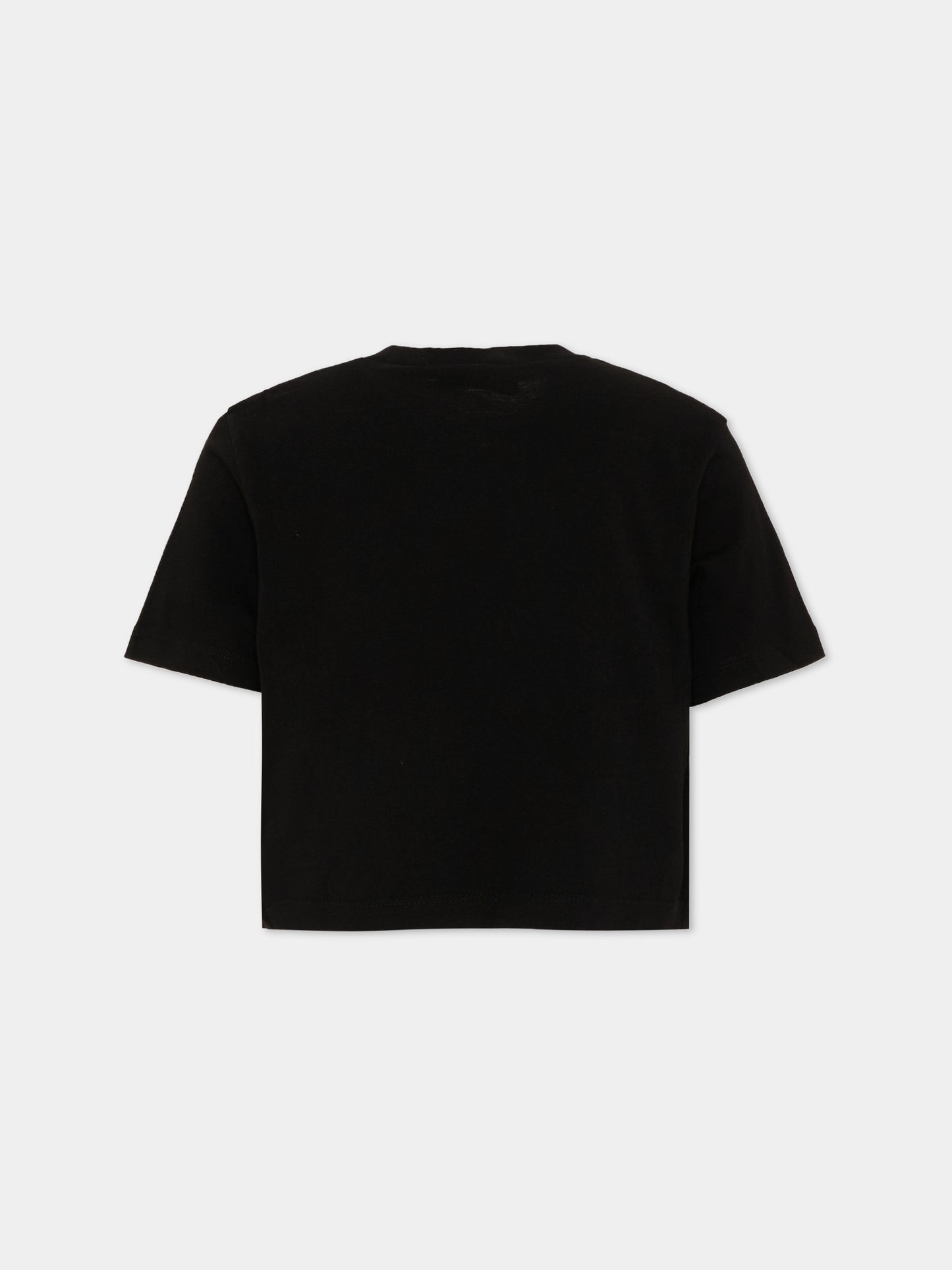 T-Shirt nera per bambina con logo,Marni Kids,M01968 M00SG 0M900