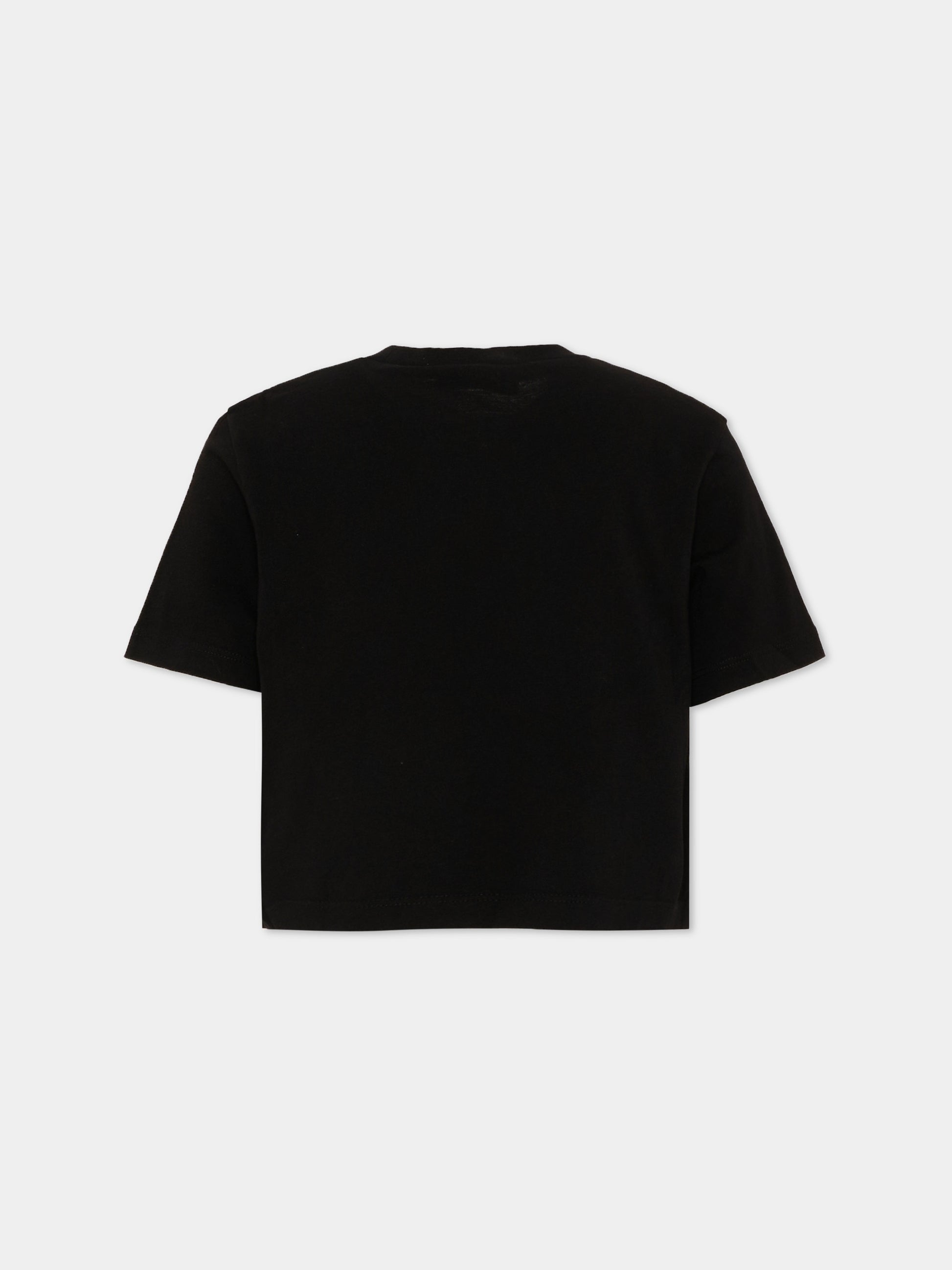 T-Shirt nera per bambina con logo,Marni Kids,M01968 M00SG 0M900