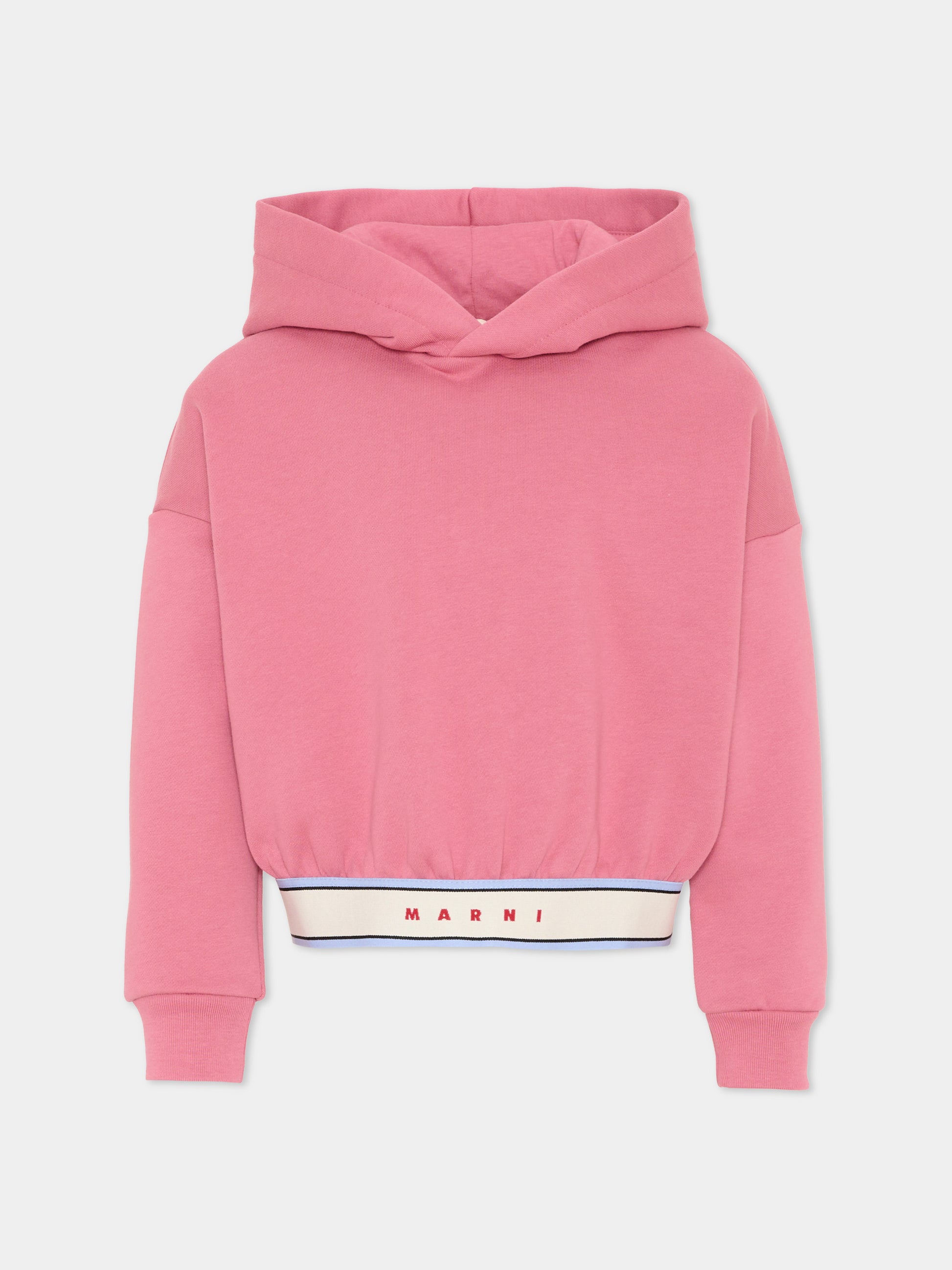 Felpa rosa per bambina con logo,Marni Kids,M01969 M00XC 0M352