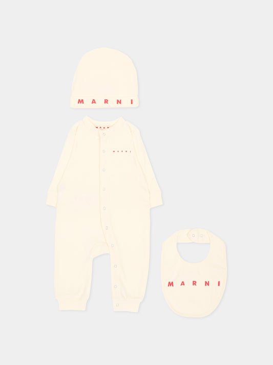 Set Tutine avorio per neonata,Marni Kids,M01988 M00Y3 0M116