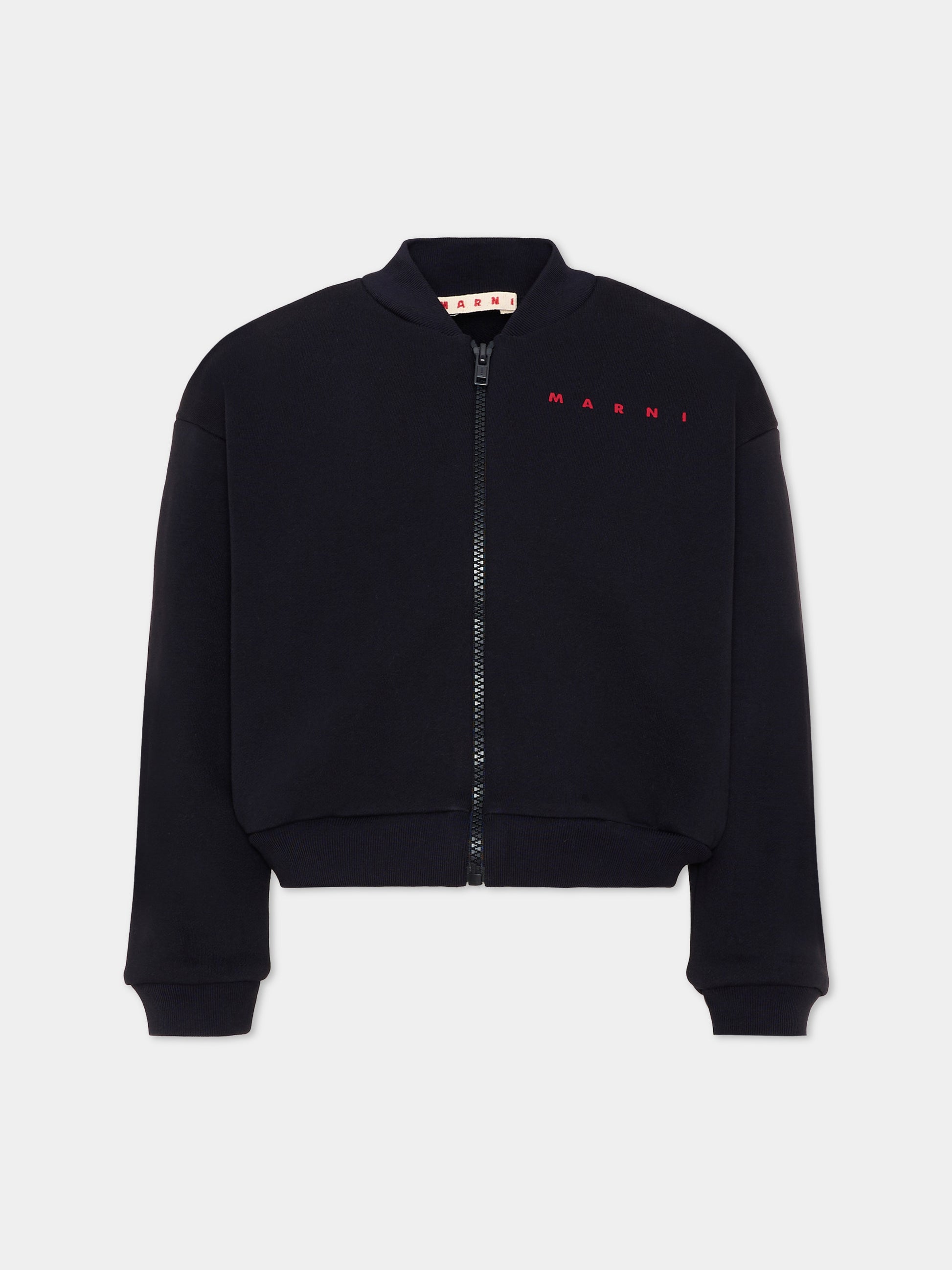 Bomber blu per bambina con logo,Marni Kids,M01992 M00V0 0M862