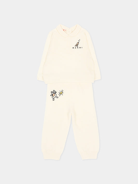 Completo nascita avorio per neonati,Marni Kids,M01993 M00Z0 0M116