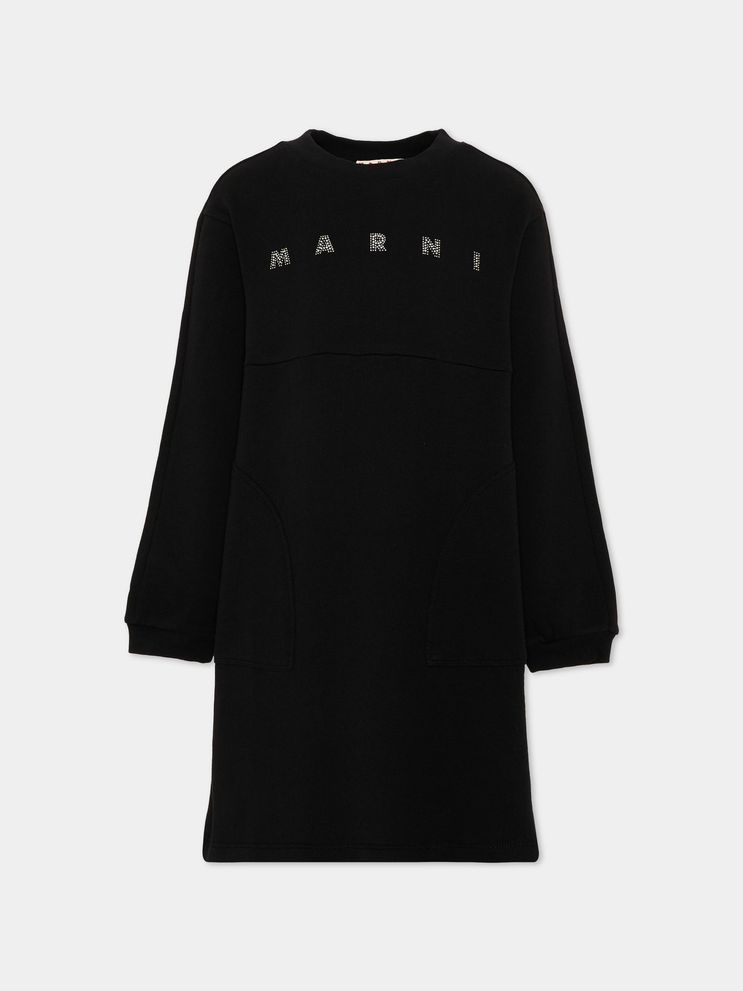 Vestito nero per bambina con logo,Marni Kids,M02012 M00SH 0M900