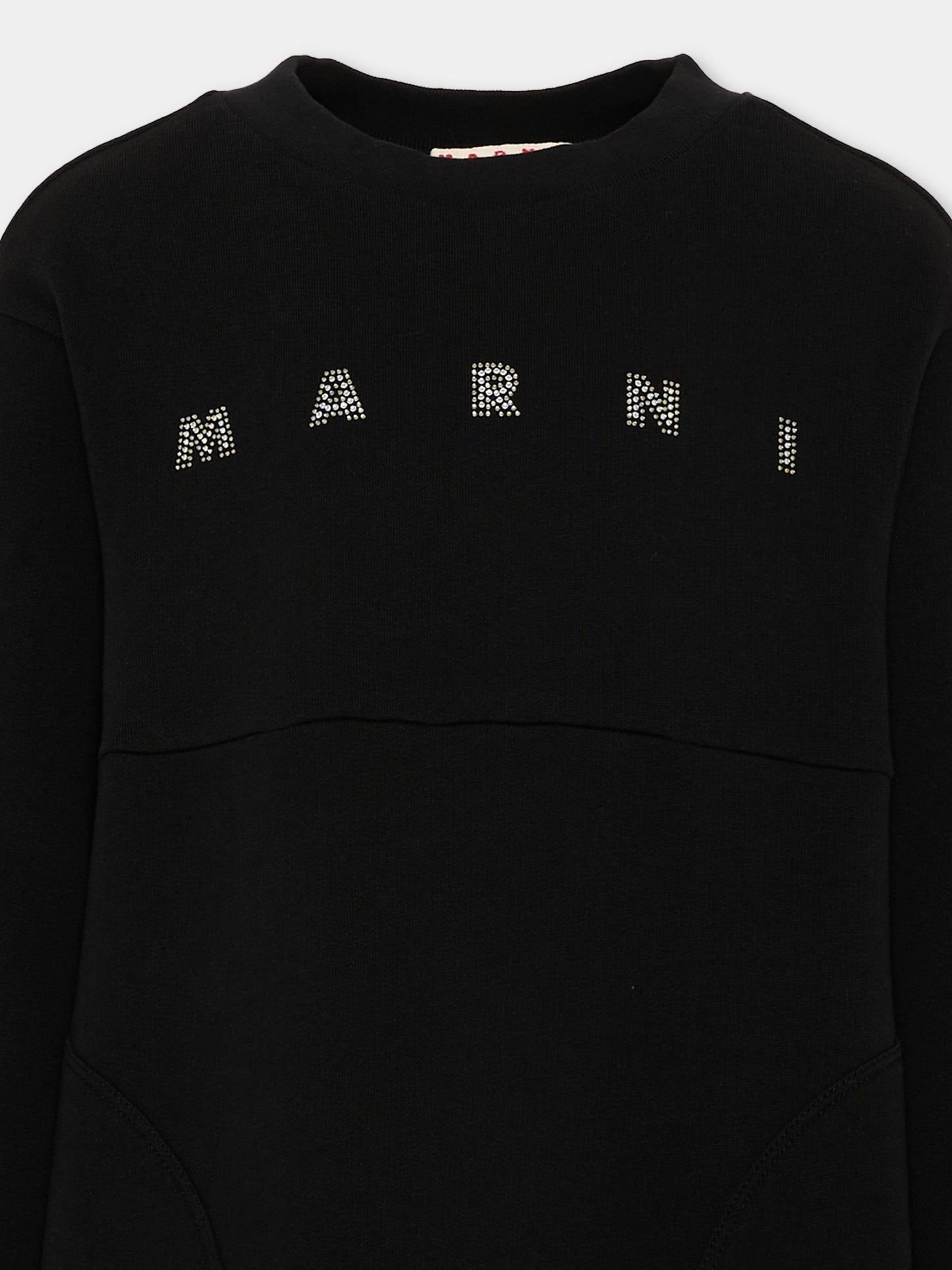 Vestito nero per bambina con logo,Marni Kids,M02012 M00SH 0M900