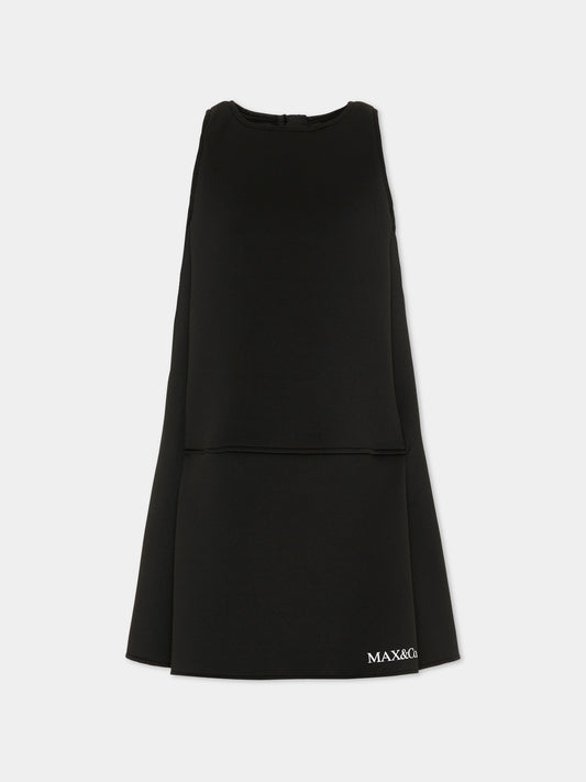Vestito nero per bambina con logo,Max&co,MX0385 MX01U MX900