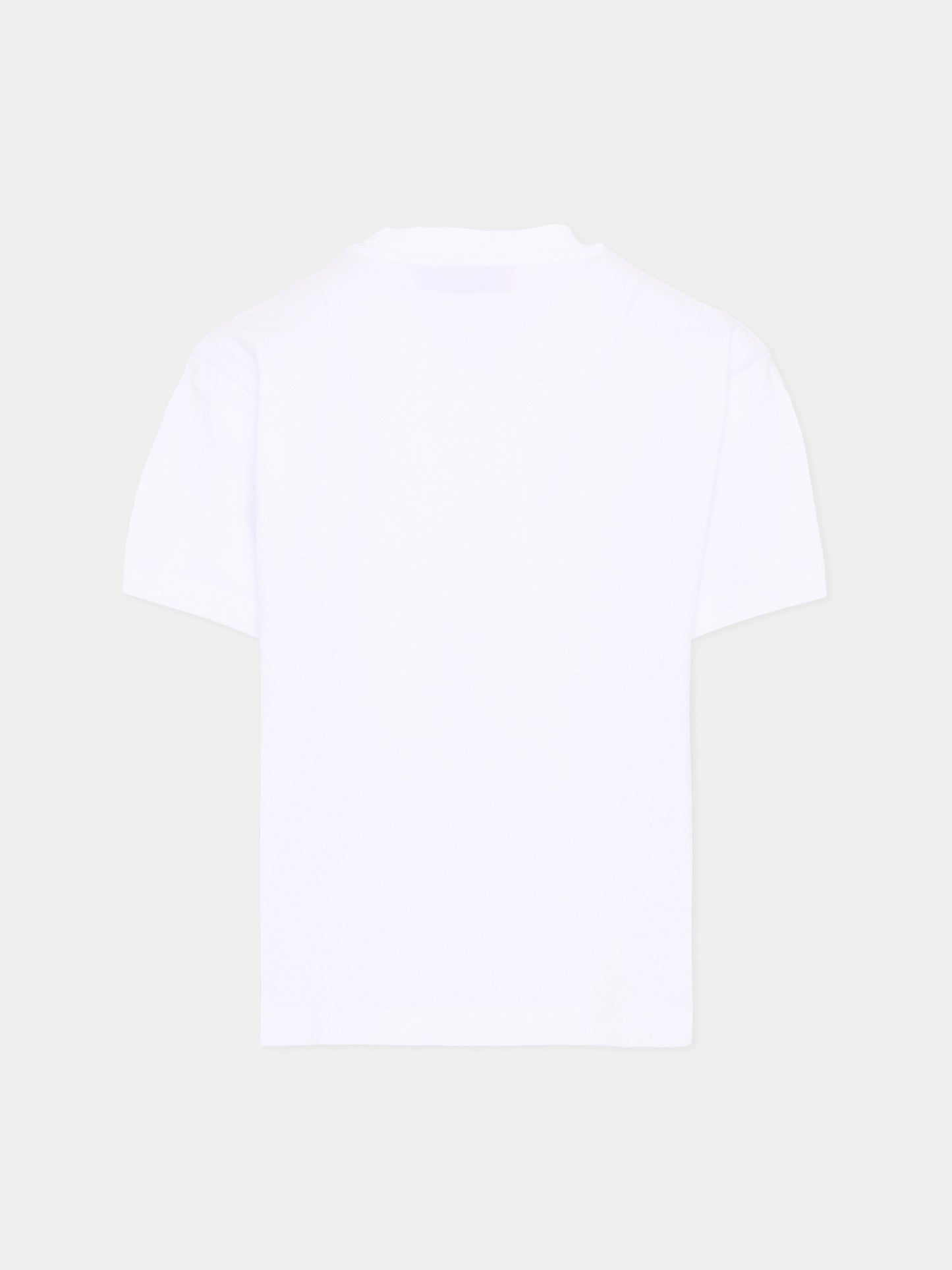T-Shirt bianca per bambina con logo,Max&co,MX0388 MX02I MX100