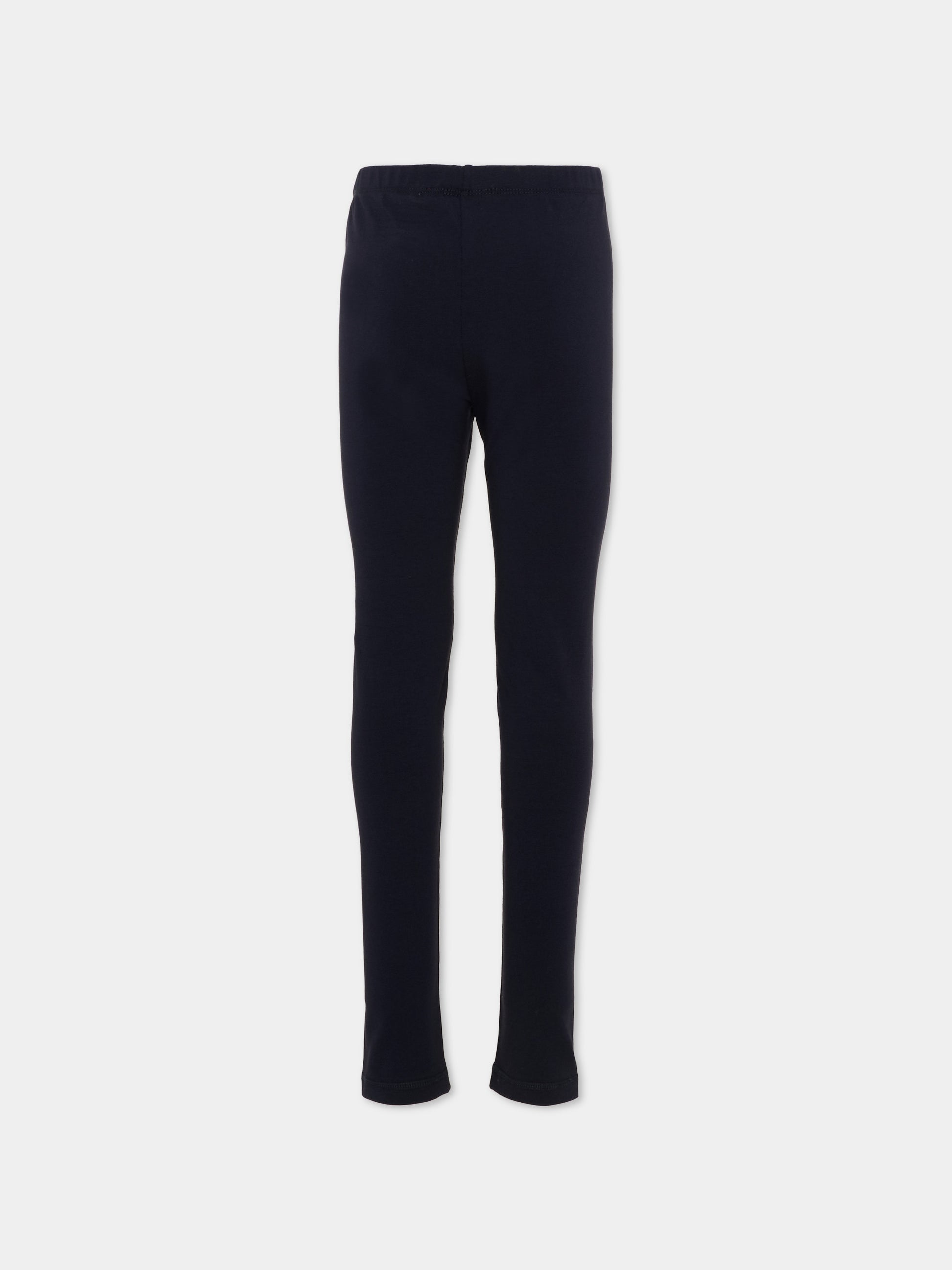 Leggings blu per bambina con logo,Max&co,MX0411 MX02K MX854