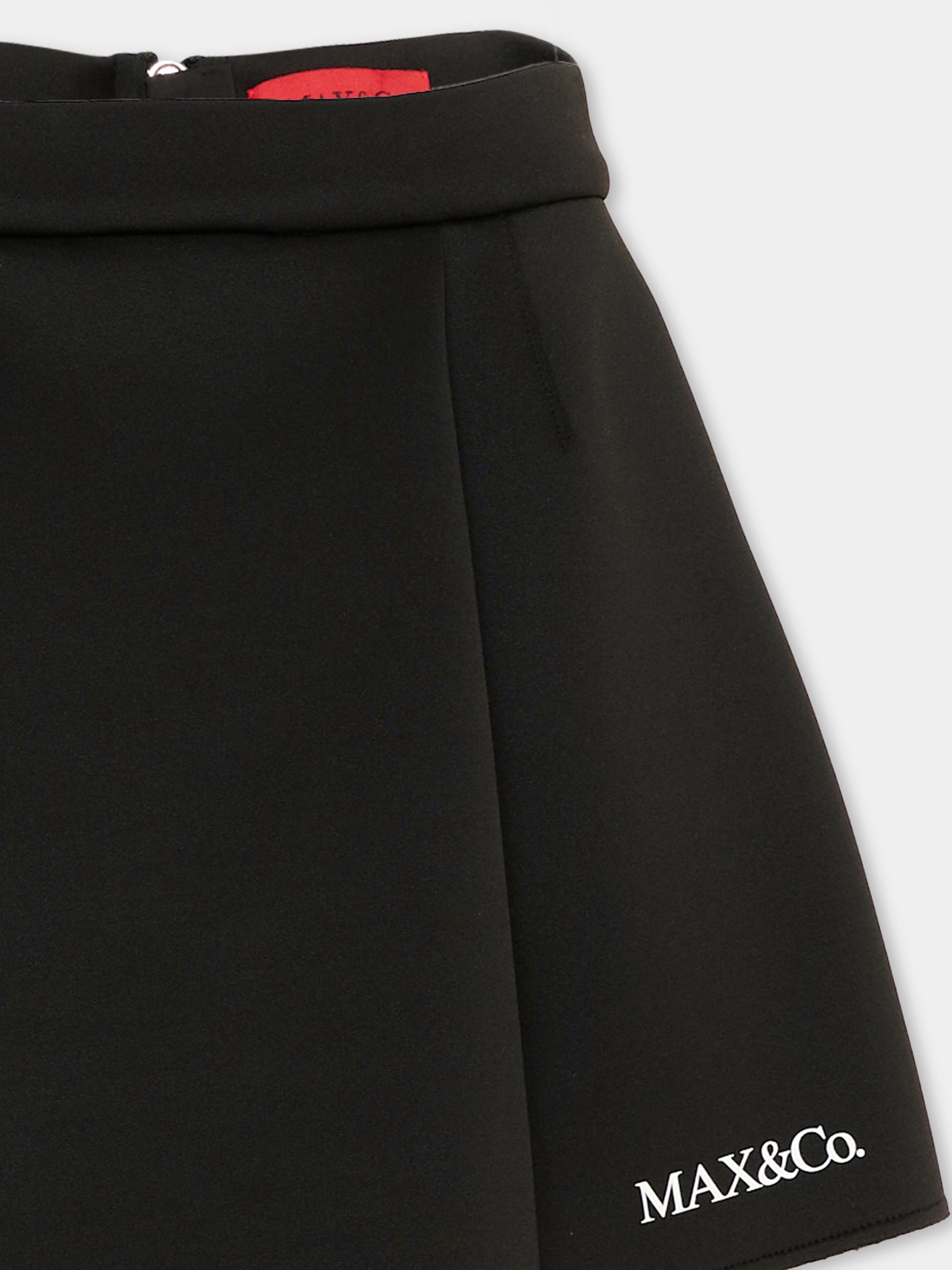 Gonna nera per bambina con logo,Max&co,MX0428 MX01U MX900