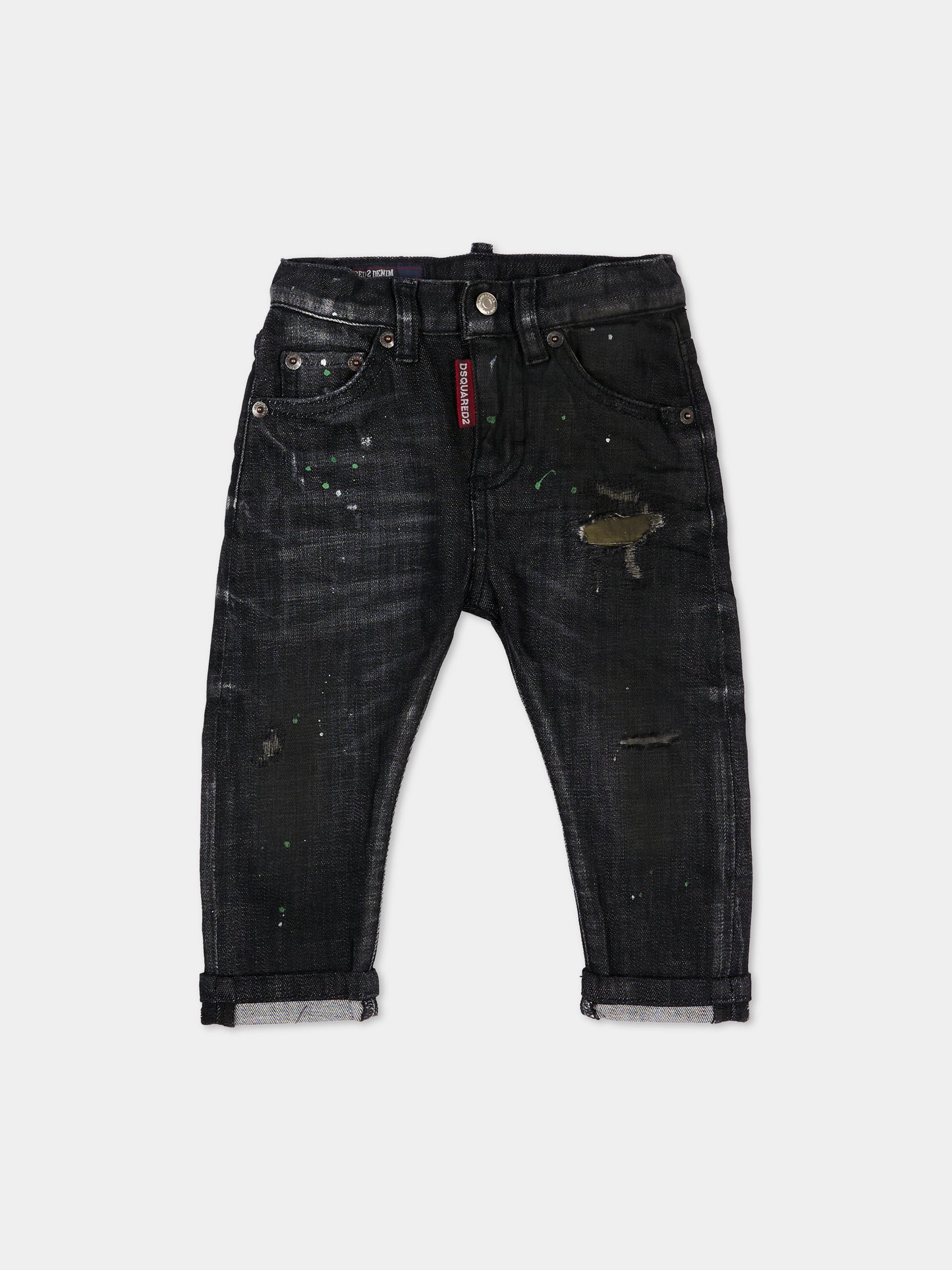 Jeans nero per neonato con logo,Dsquared2,DQ01TC D0AI1 DQ02