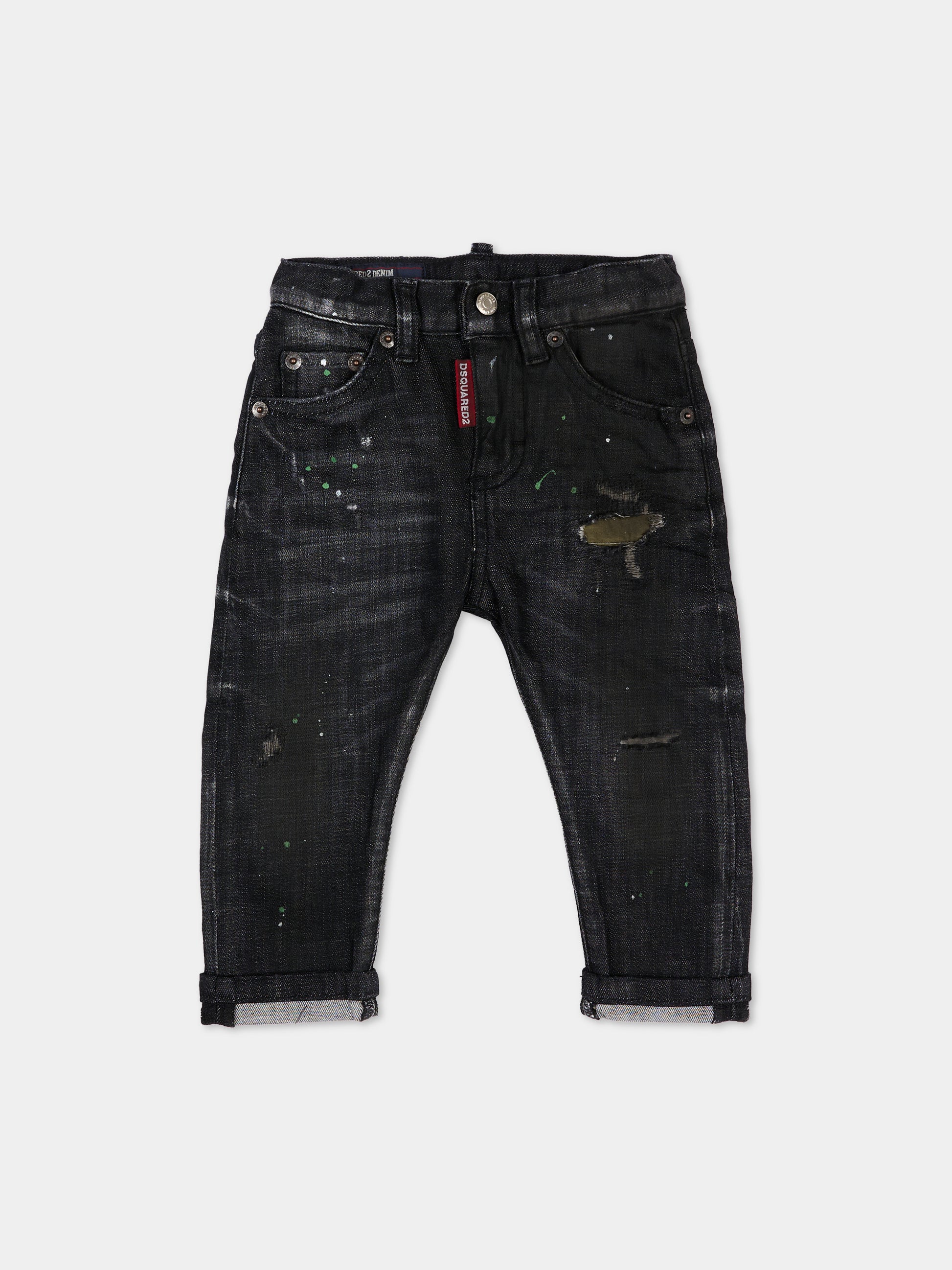 Jeans nero per neonato con logo,Dsquared2,DQ01TC D0AI1 DQ02