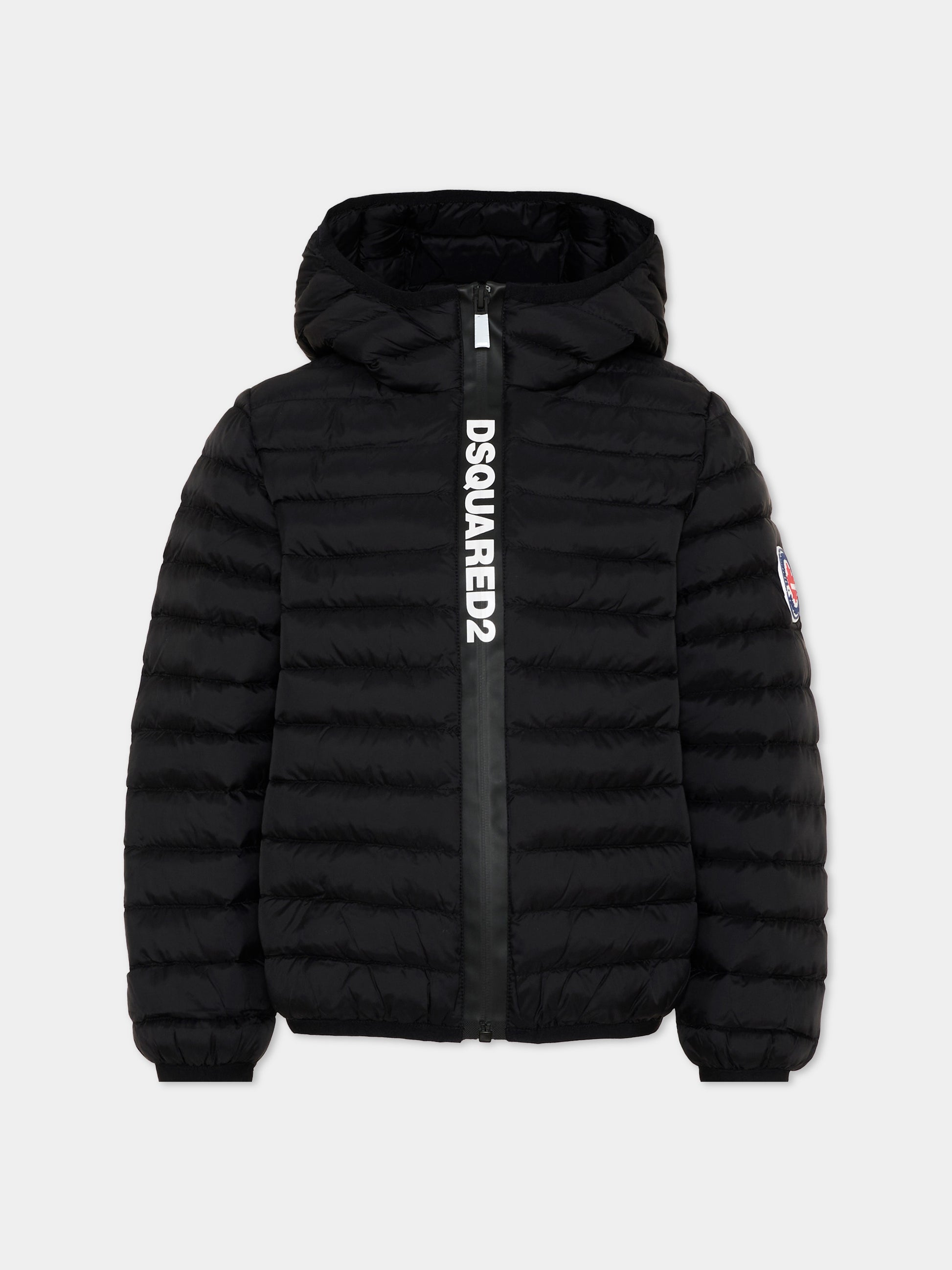 Piumino nero per bambini con logo,Dsquared2,DQ3232 D0ABC DQ900