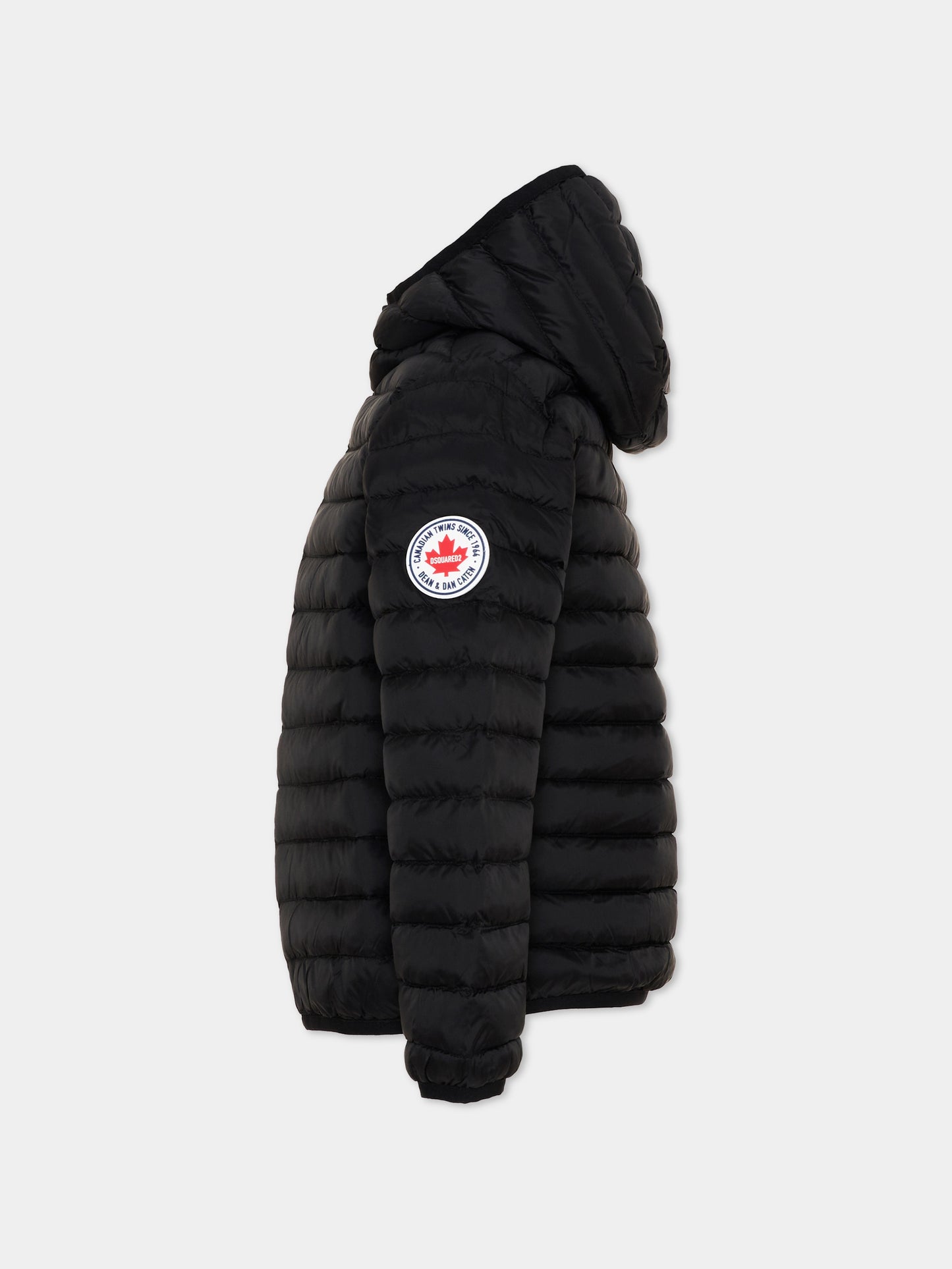 Piumino nero per bambini con logo,Dsquared2,DQ3232 D0ABC DQ900