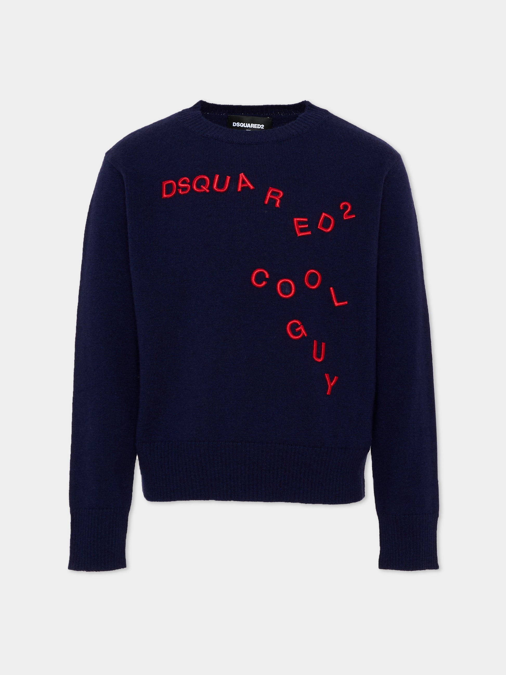 Maglione blu per bambino con logo,Dsquared2,DQ3401 D0AFF DQ864