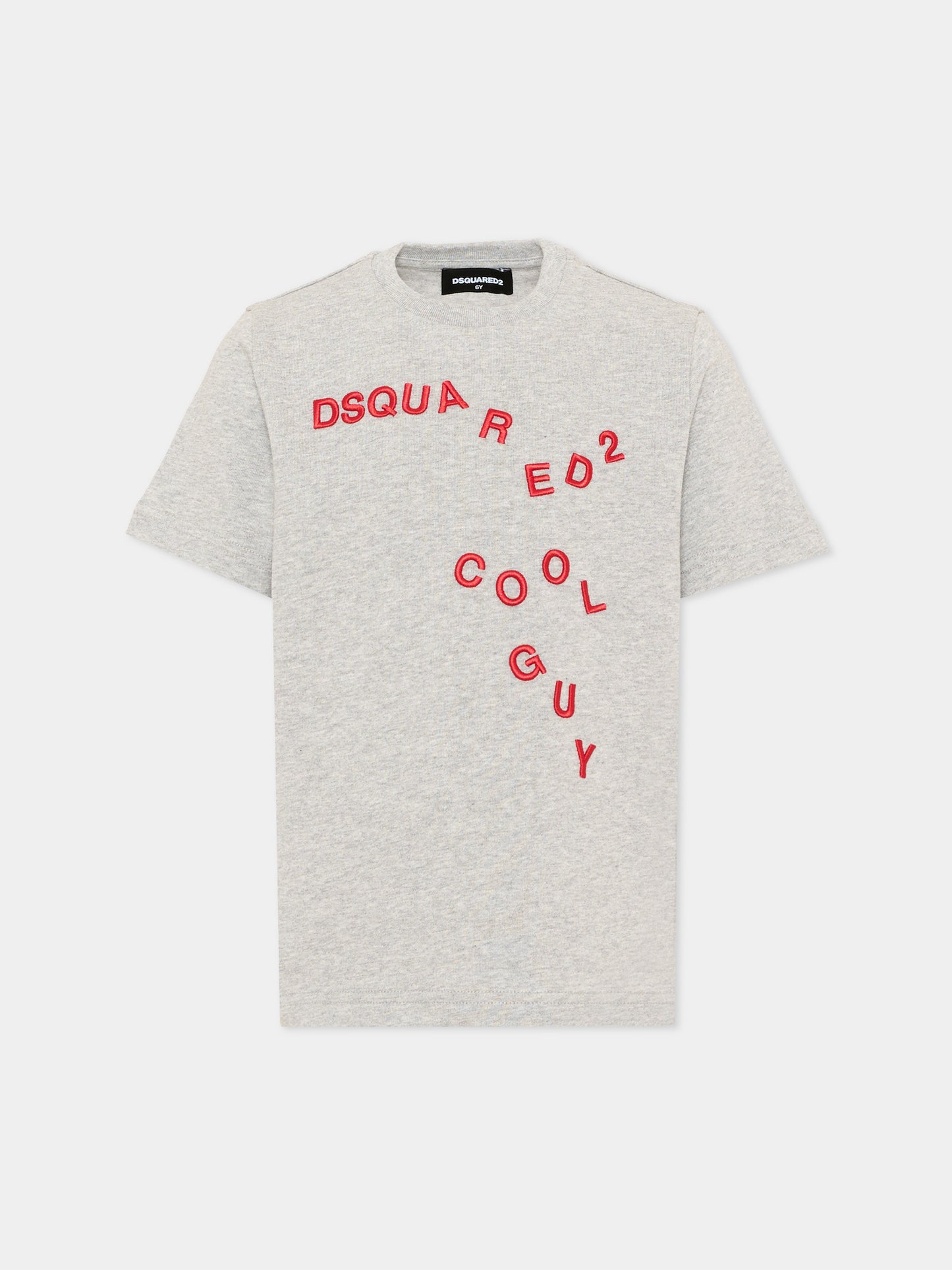 T-Shirt grigia per bambino con logo,Dsquared2,DQ3402 D0AJ5 DQ911
