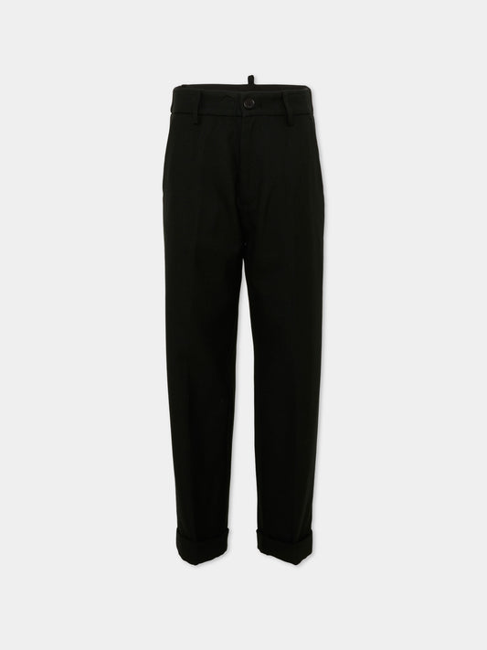 Pantalone nero per bambino con logo,Dsquared2,DQ3410 D0AJ4 DQ900