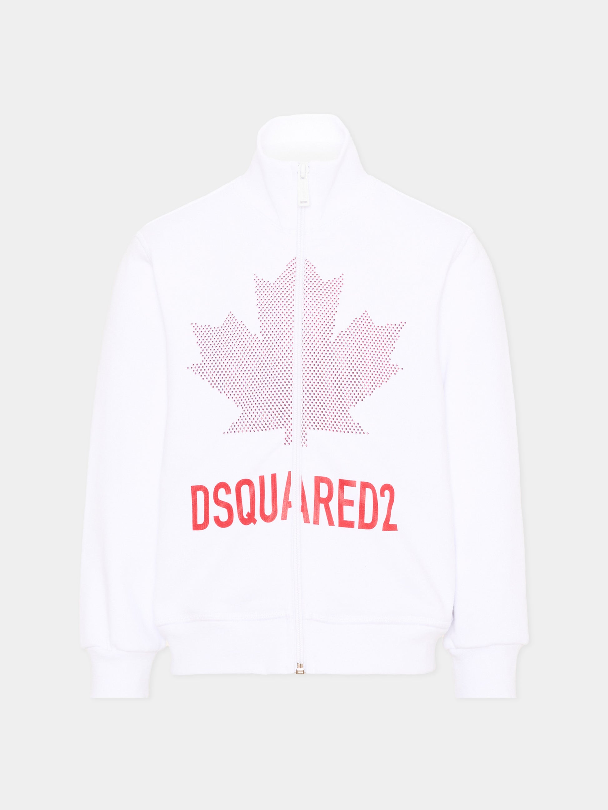 Felpa bianca per bambino con logo,Dsquared2,DQ3432 D0AJ6 DQ100