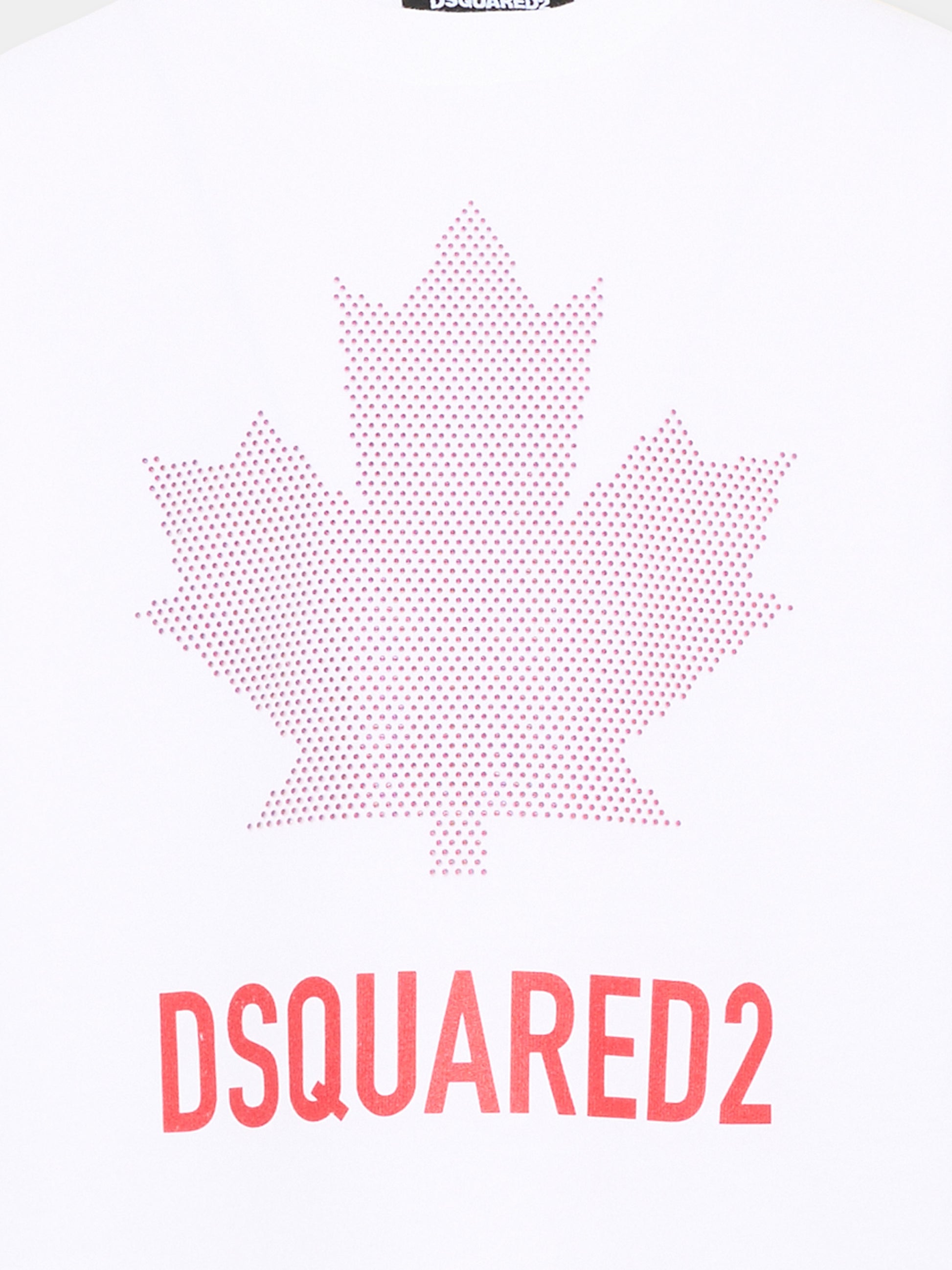 T-shirt bianca per bambino con logo,Dsquared2,DQ3434 D0AJ5 DQ100