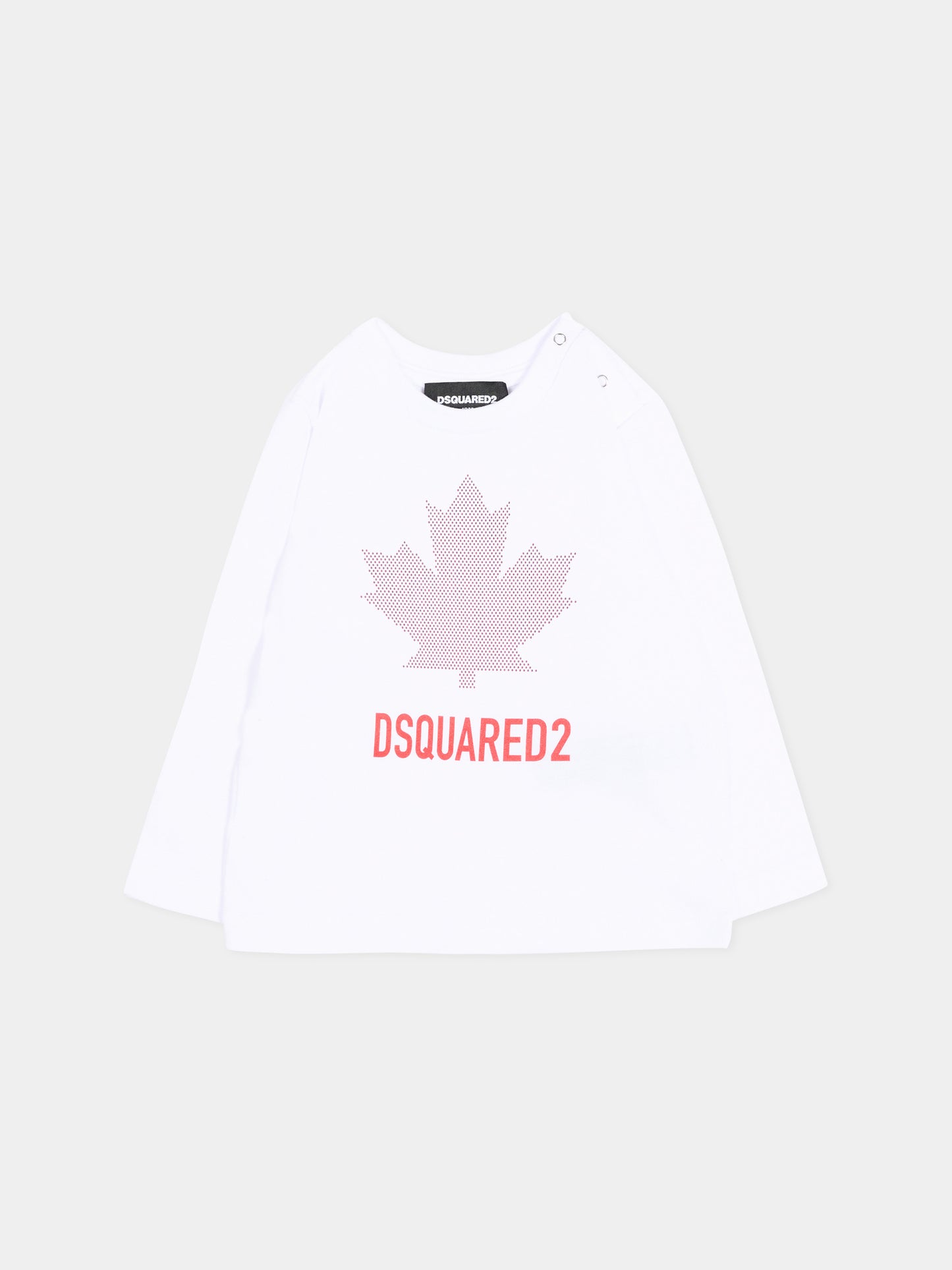 T-Shirt bianca per neonati con logo,Dsquared2,DQ3502 D0AJ5 DQ100