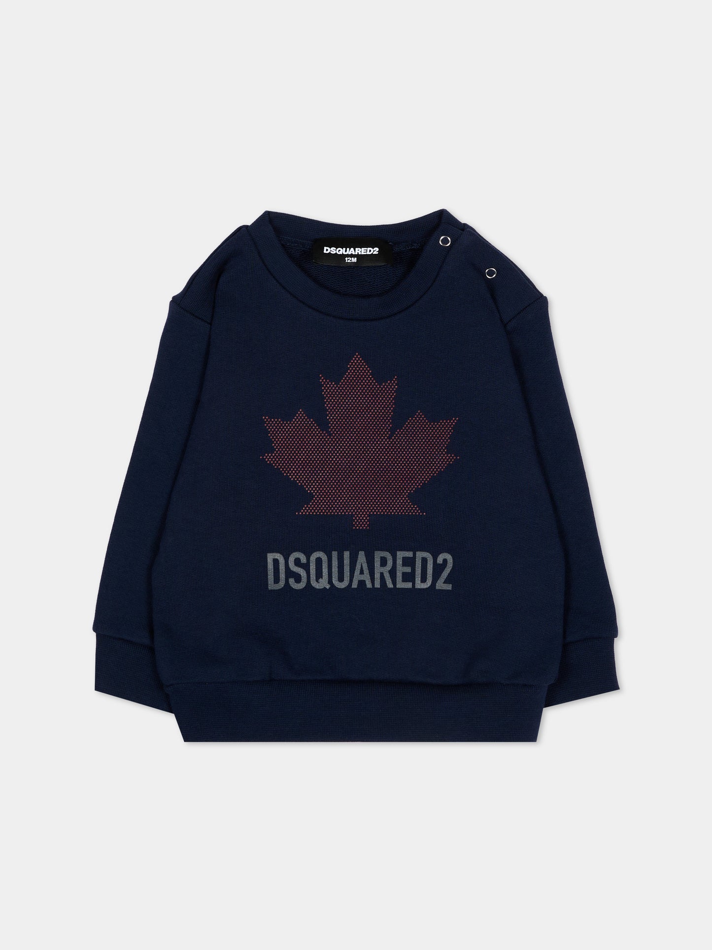 Felpa blu per neonati con logo,Dsquared2,DQ3503 D0AJ6 DQ864