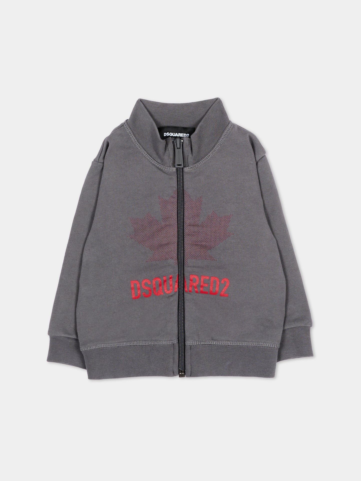 Felpa grigia per neonato con logo,Dsquared2,DQ3504 D0AJ6 DQ913