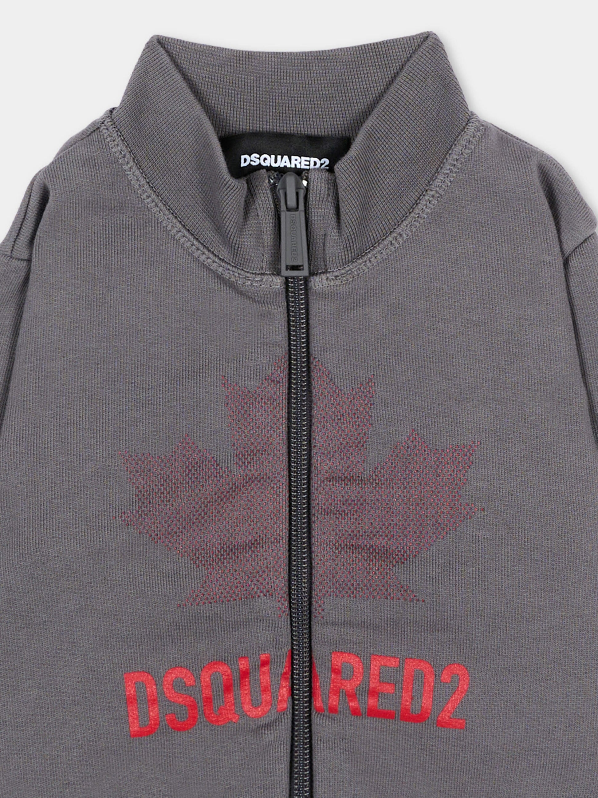 Felpa grigia per neonato con logo,Dsquared2,DQ3504 D0AJ6 DQ913