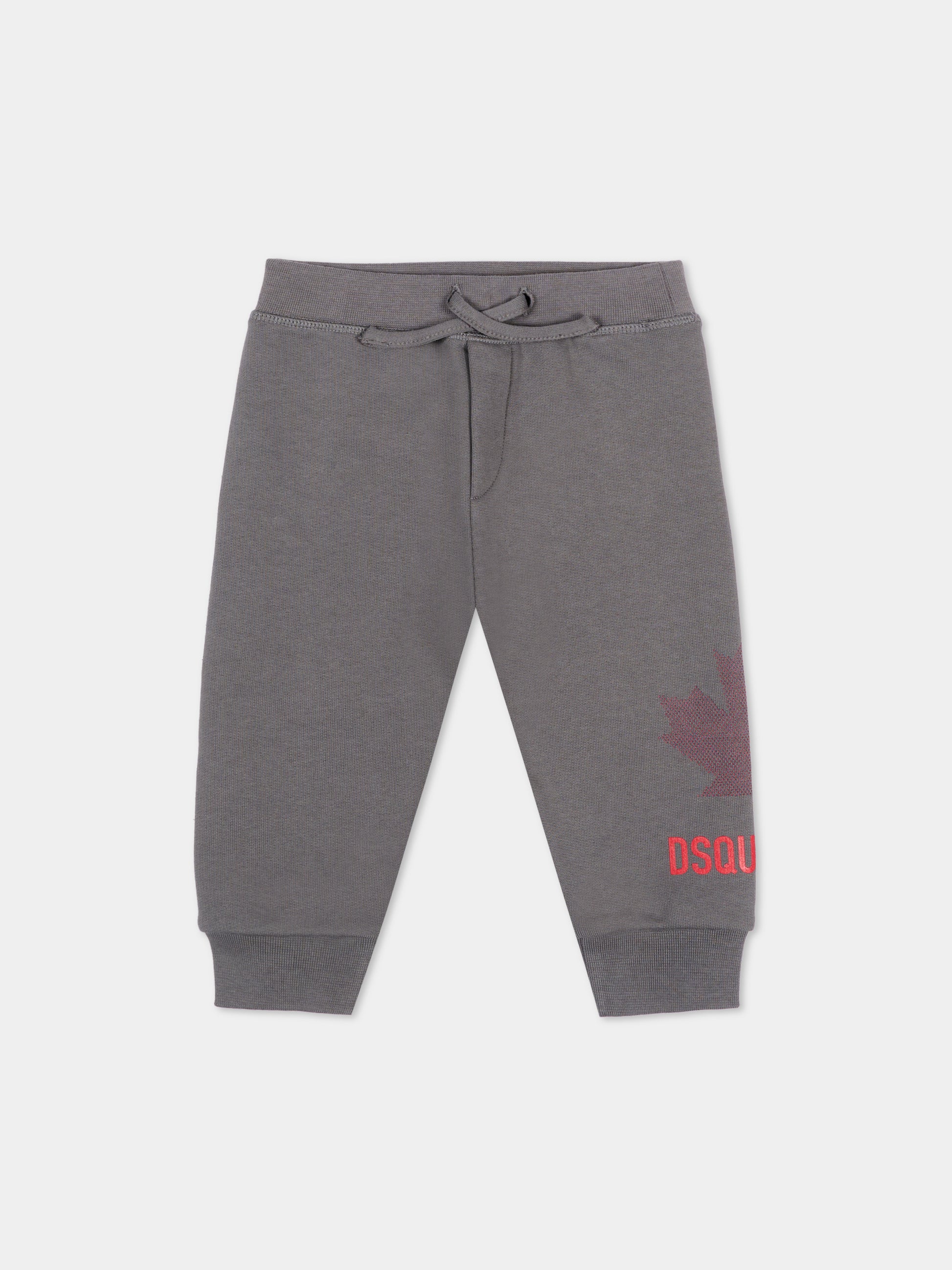Pantaloni sportivi grigi per neonati con logo,Dsquared2,DQ3505 D0AJ6 DQ913