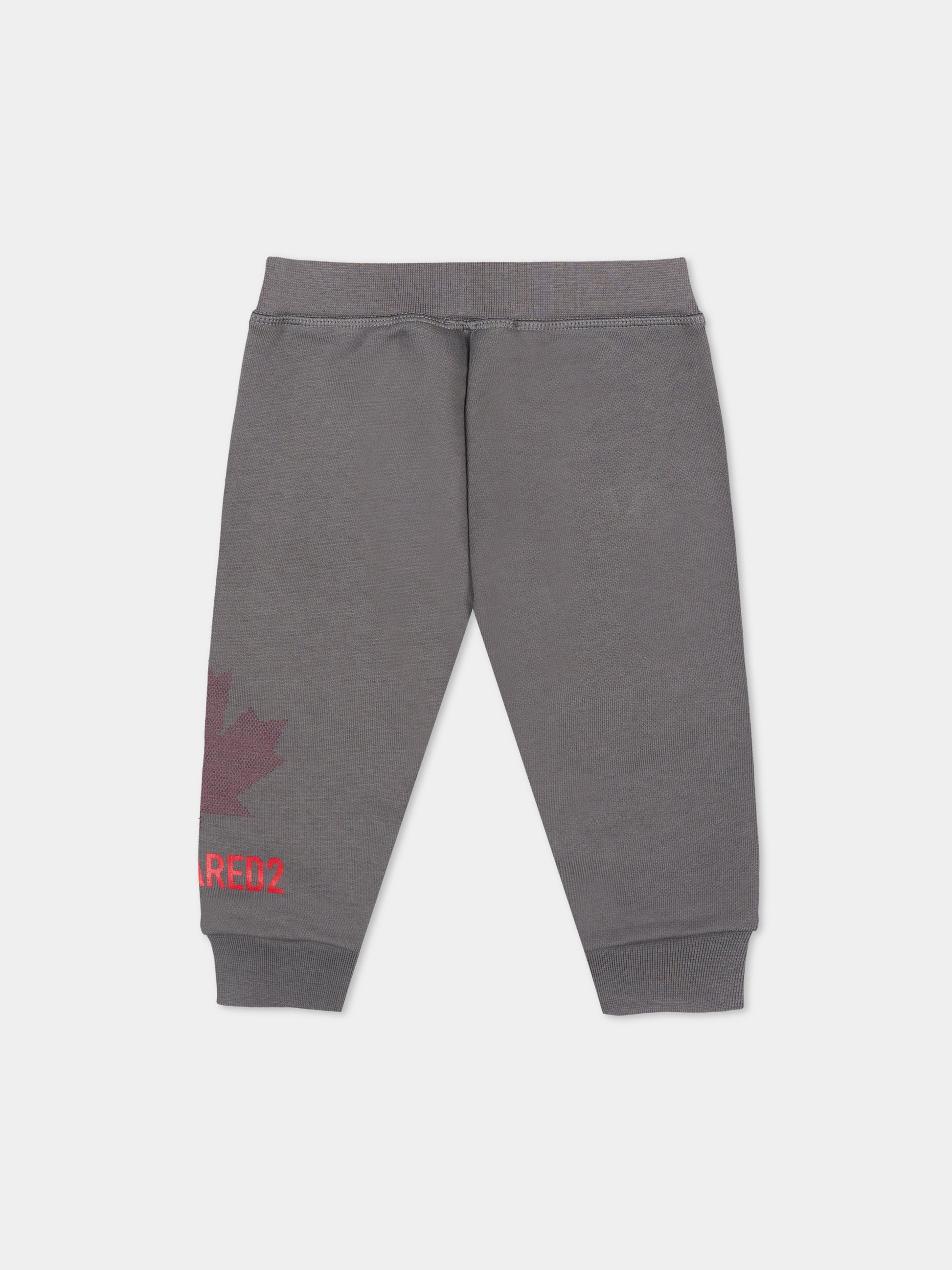 Pantaloni sportivi grigi per neonati con logo,Dsquared2,DQ3505 D0AJ6 DQ913