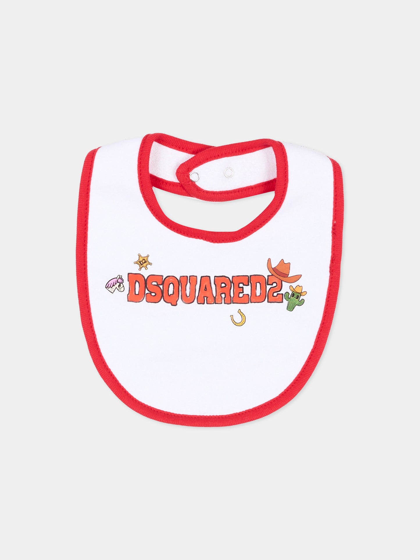 Set tutine bianco per neonati con logo,Dsquared2,DQ3514 D0A8U DQ100