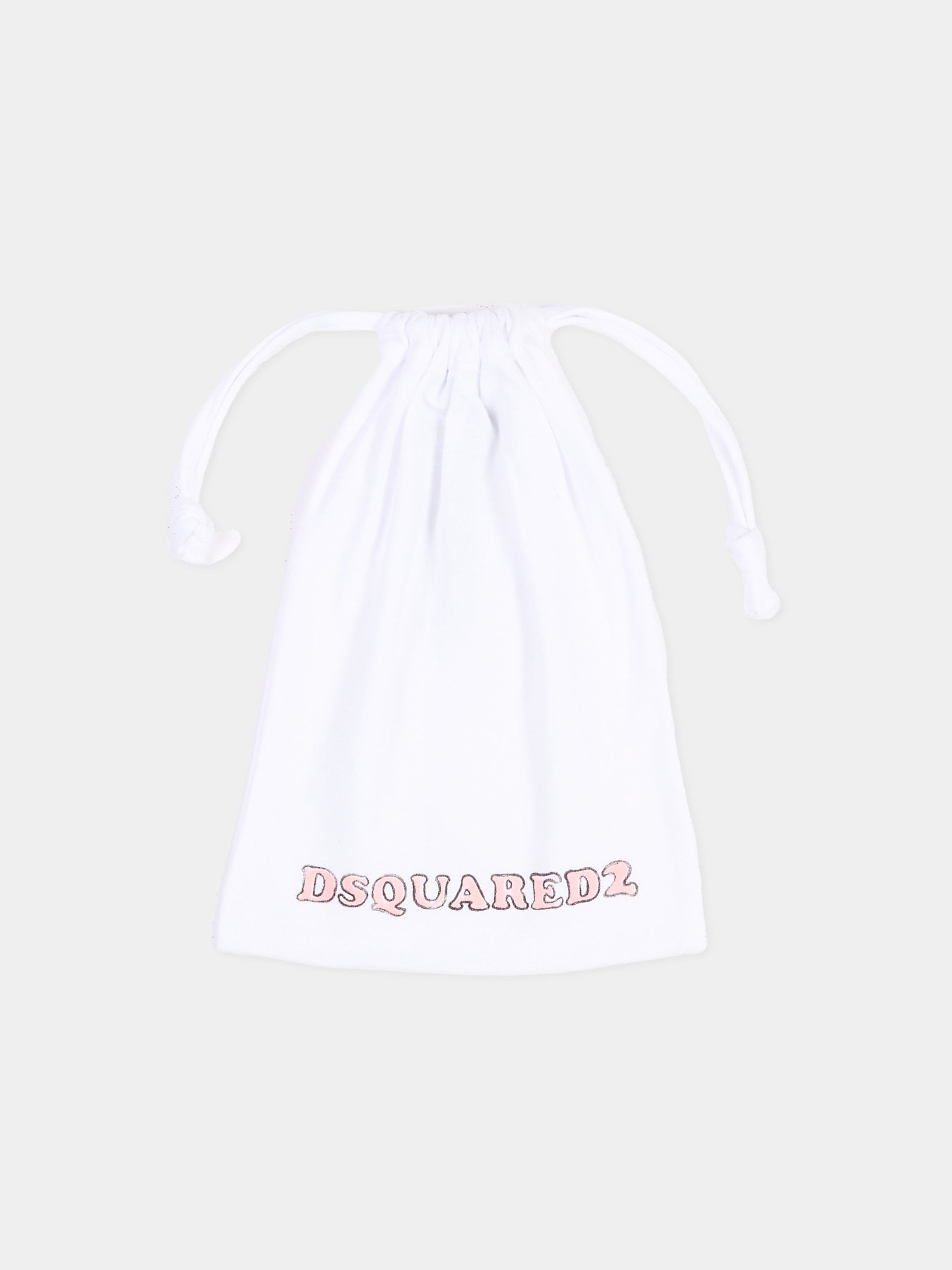 Body bianco per neonata con logo,Dsquared2,DQ3520 D0A8U DQ100