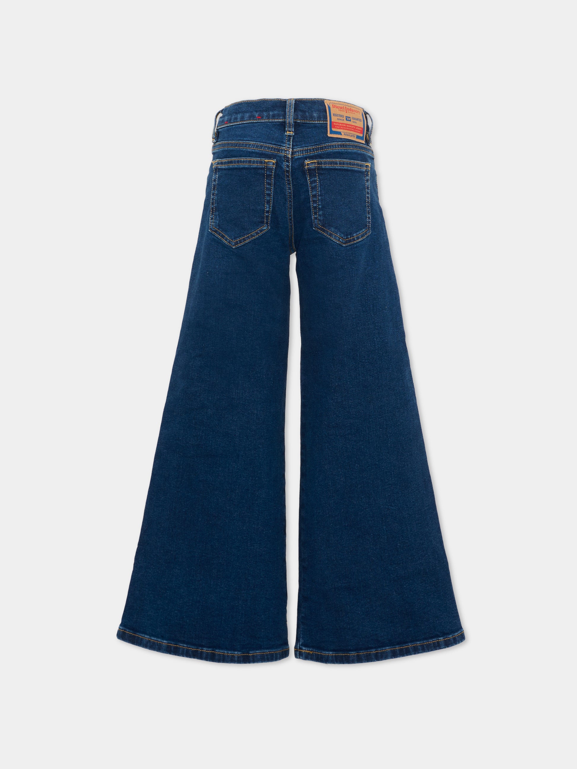 Jeans denim per bambina con logo patch,Diesel,J00816 KXBSE K01