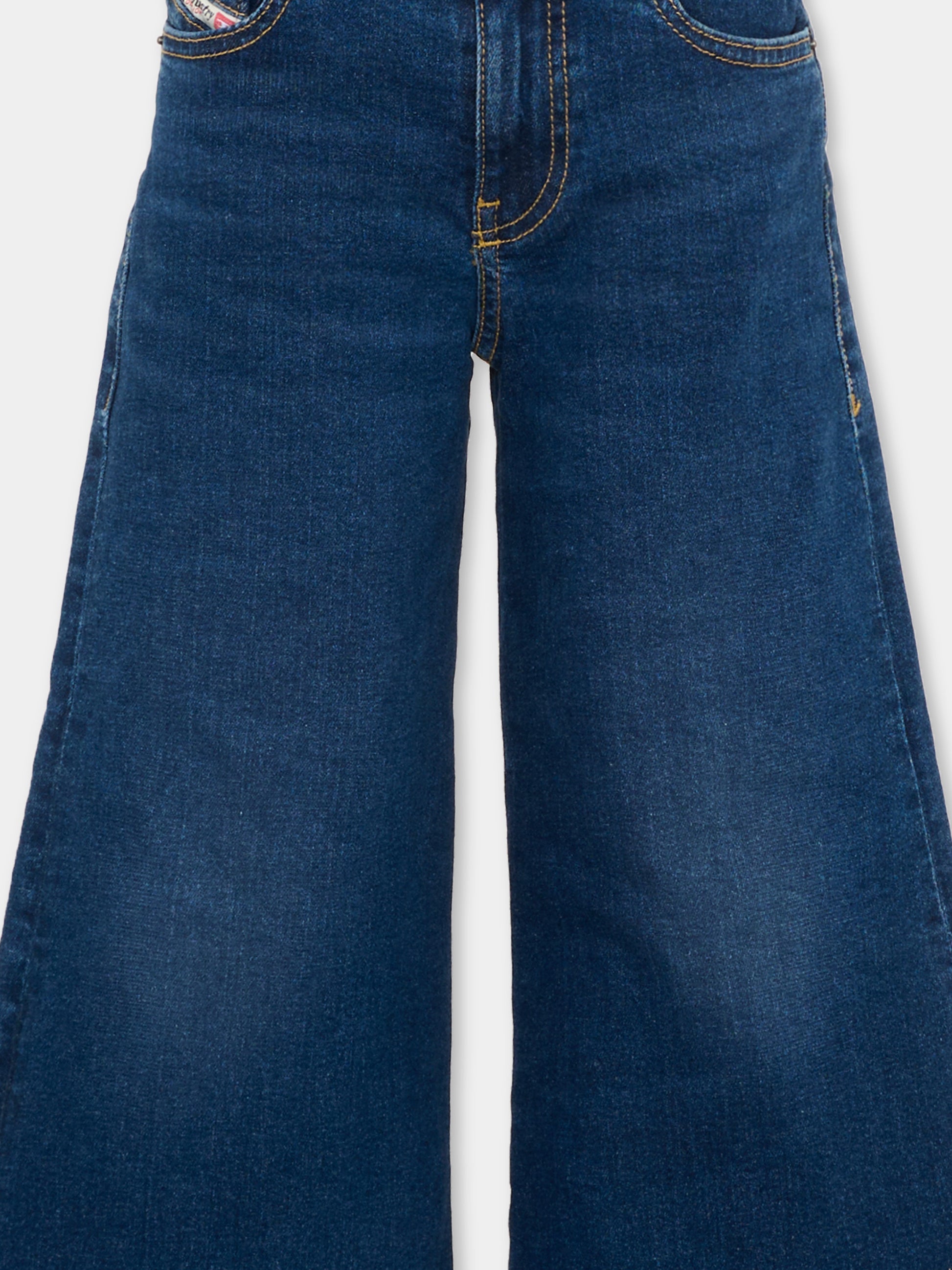 Jeans denim per bambina con logo patch,Diesel,J00816 KXBSE K01