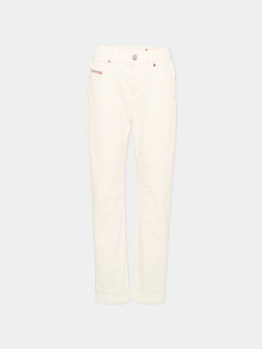 Jeans avorio per bambino con logo,Diesel,J01000 KXBR6 K141