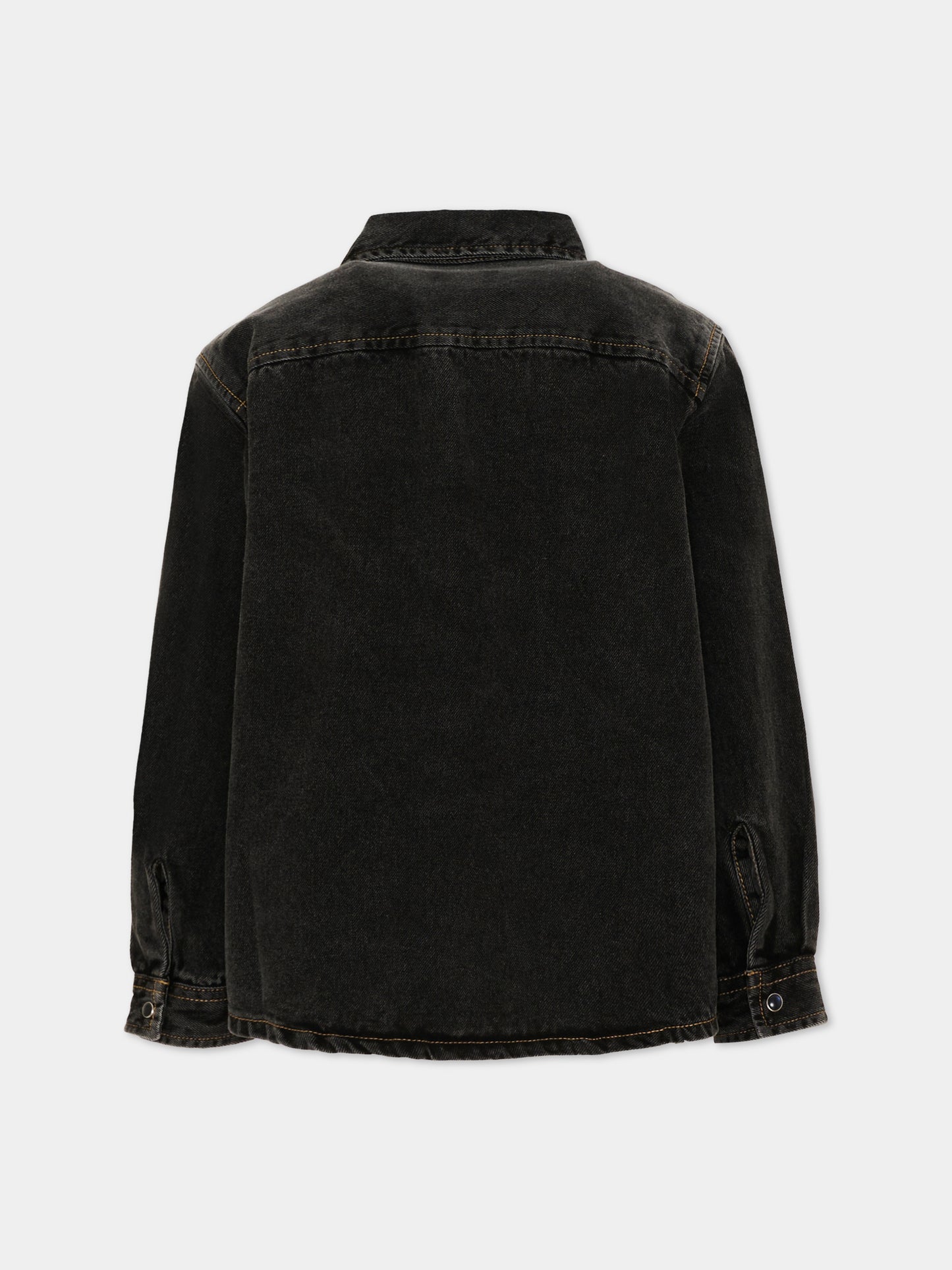 Camicia a manica lunga nera in denim per bambino,Diesel,J01330 KXBU6 K02