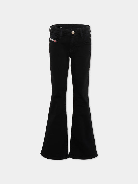 Jeans nero per bambina con logo,Diesel,J02341 KXBR6 K900