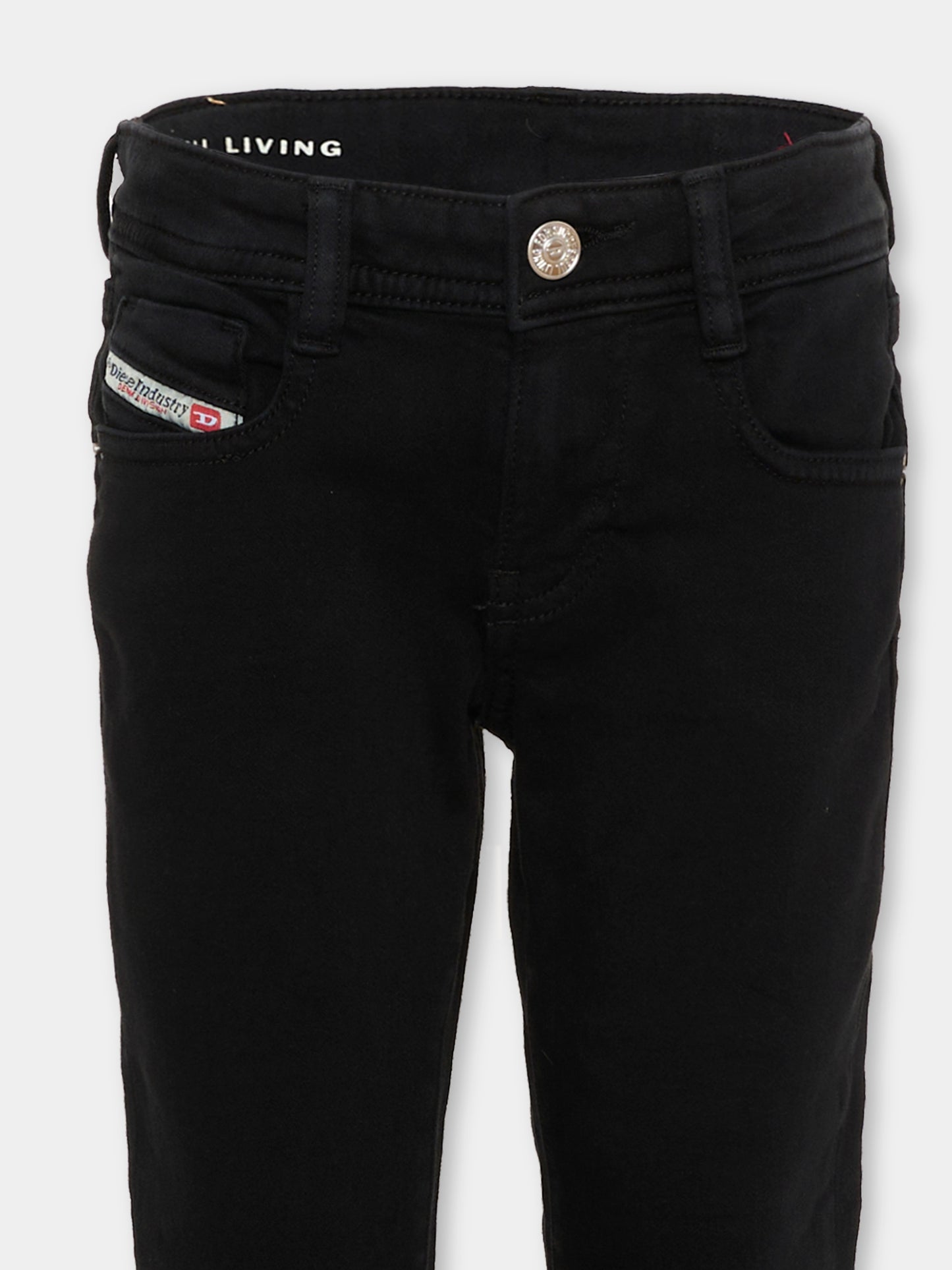 Jeans nero per bambina con logo,Diesel,J02341 KXBR6 K900