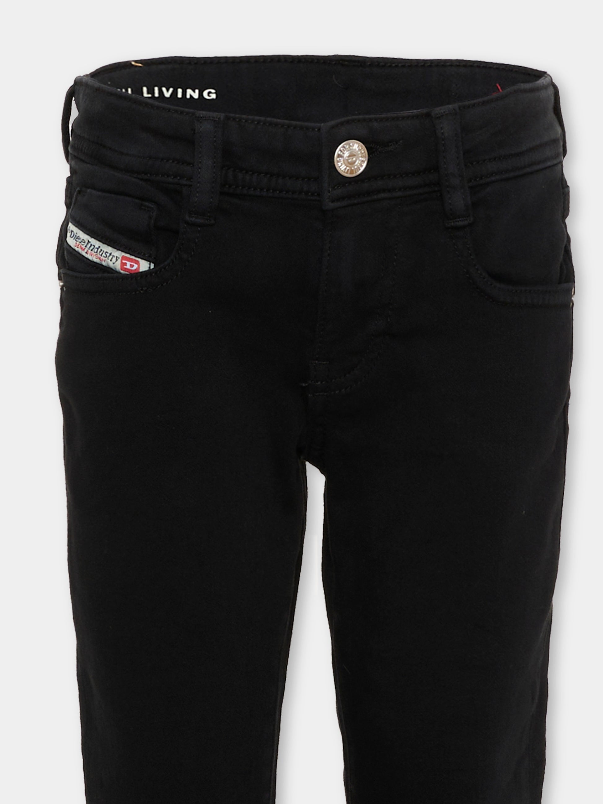 Jeans nero per bambina con logo,Diesel,J02341 KXBR6 K900