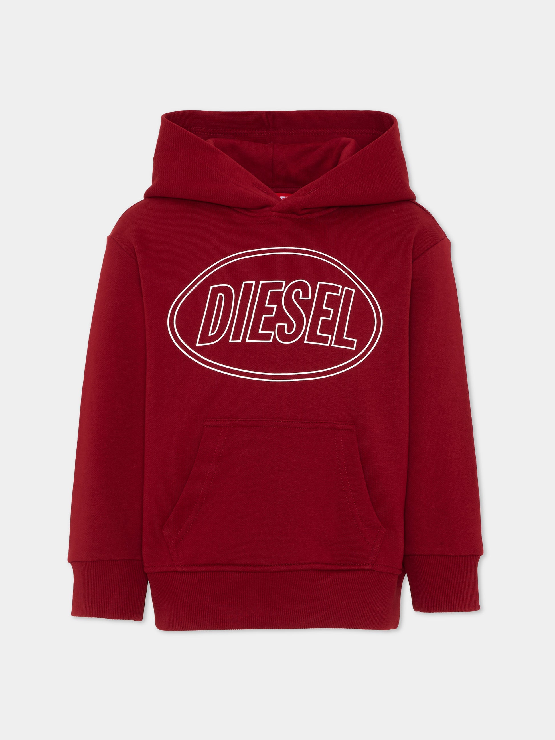 Felpa bordeaux per bambini con logo,Diesel,J02612 0GEAD K440