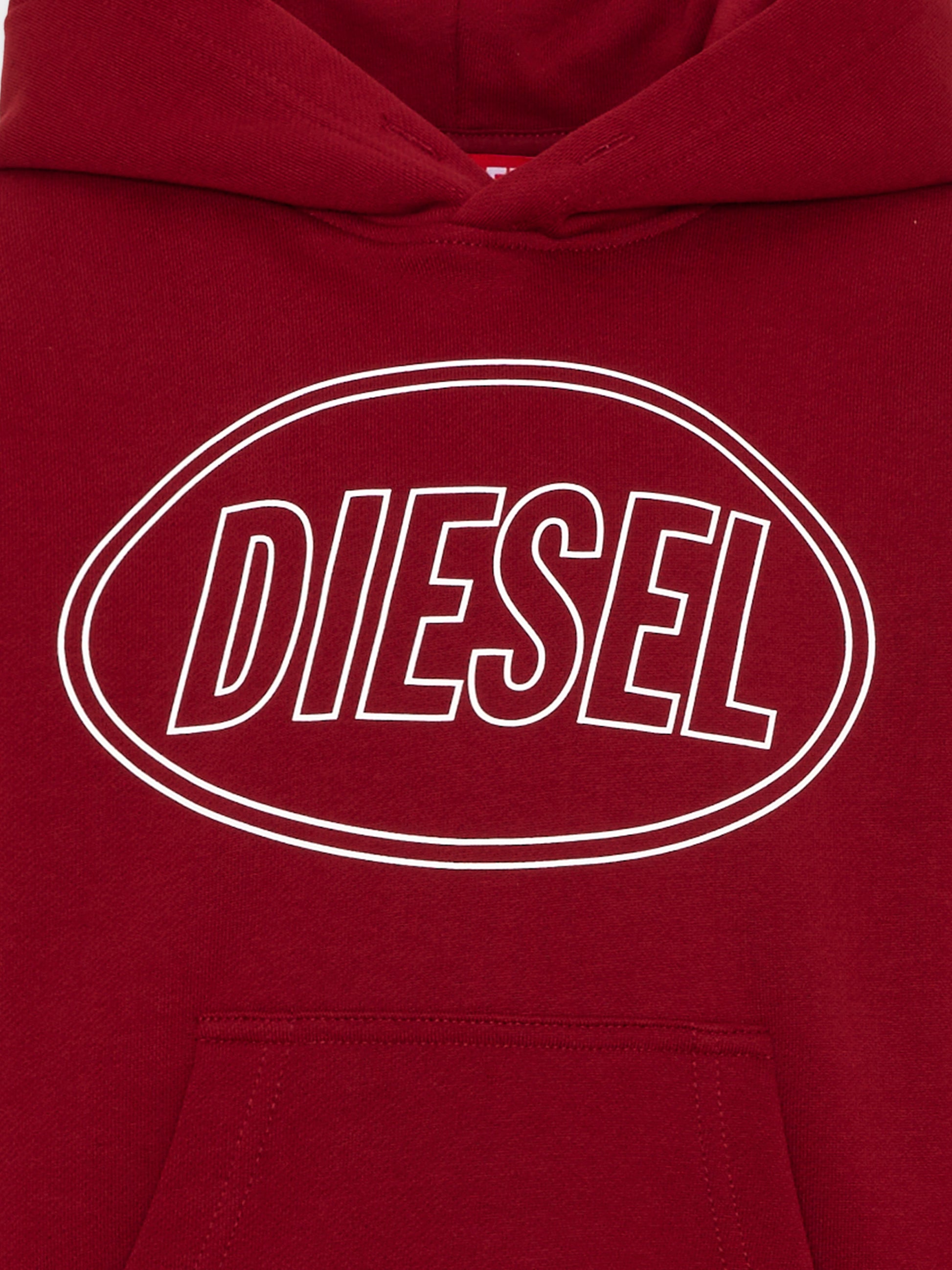 Felpa bordeaux per bambini con logo,Diesel,J02612 0GEAD K440