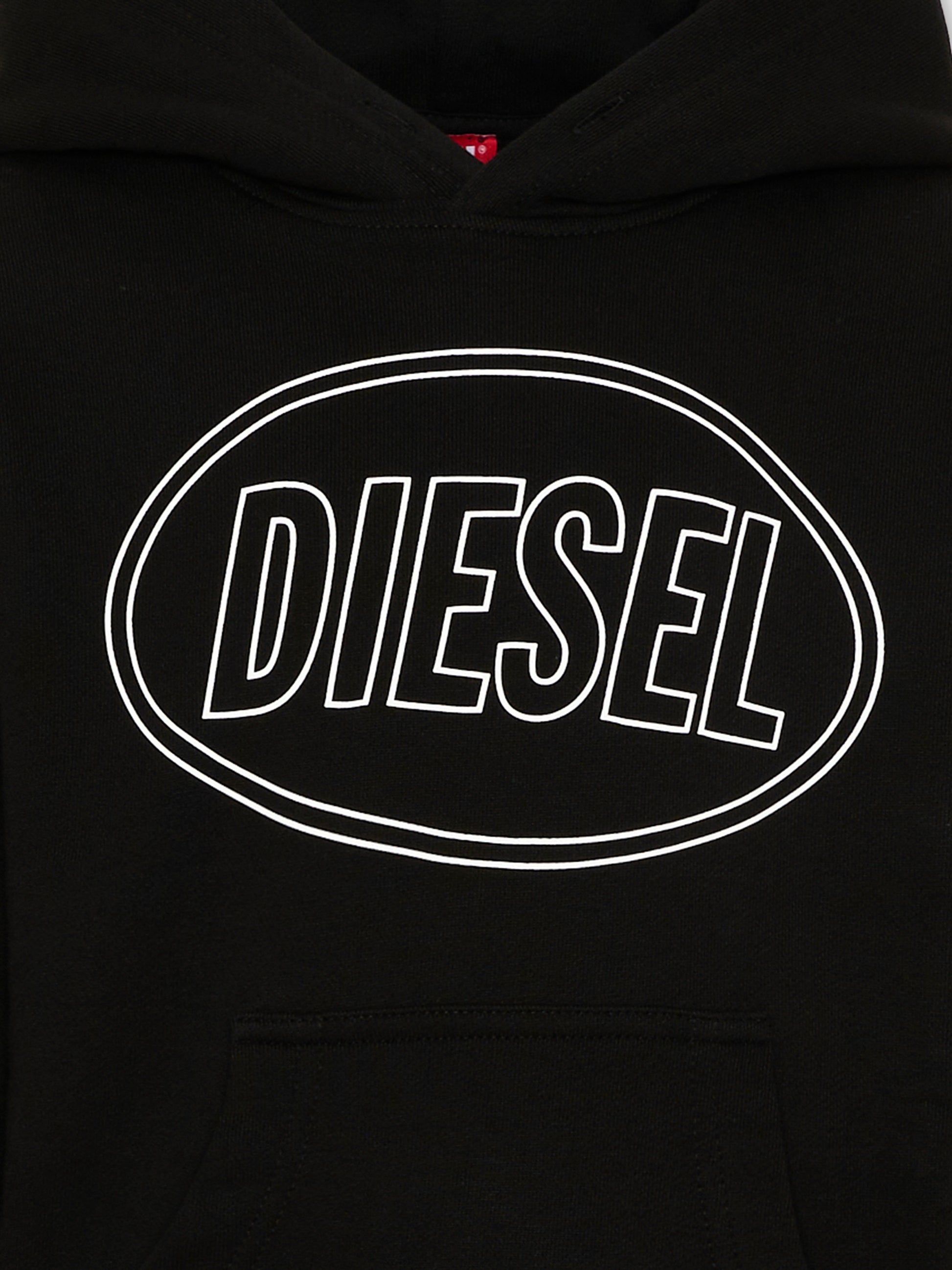 Felpa nera per bambini con logo,Diesel,J02612 0GEAD K900