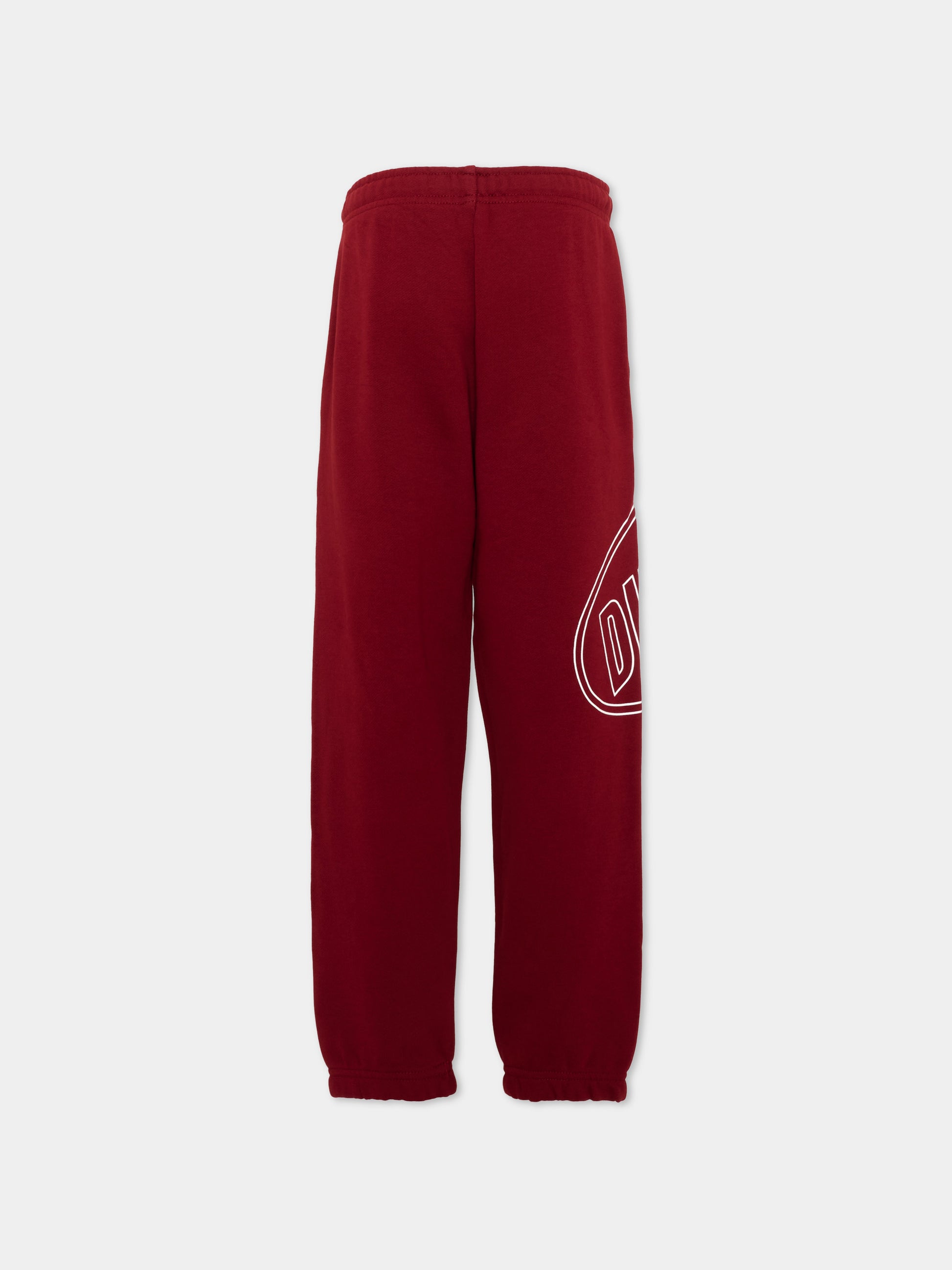 Pantaloni sportivi bordeaux per bambino con logo,Diesel,J02661 0GEAD K440